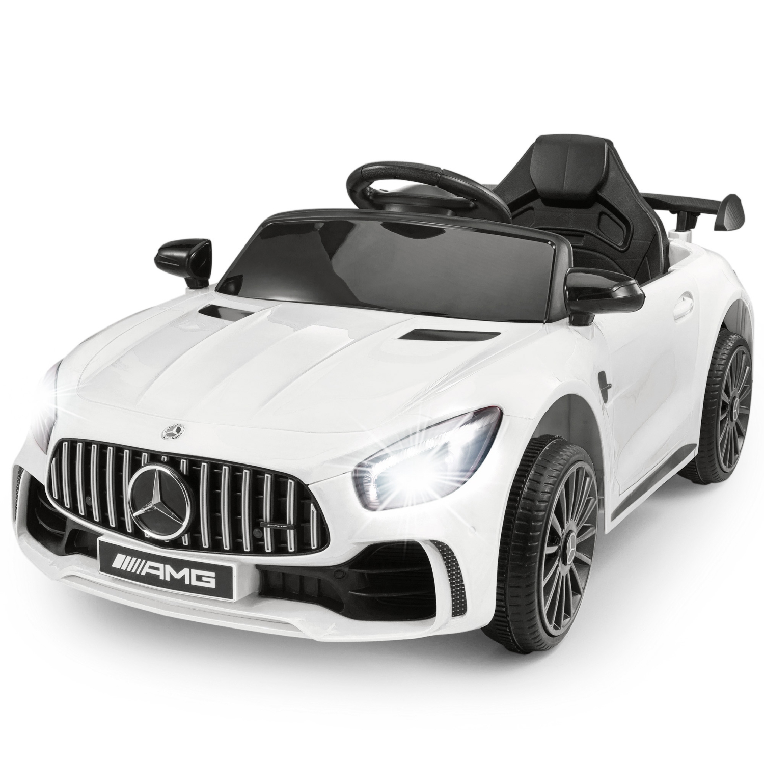VOLTZ TOYS – voiture porteuse 12 V pour enfants, Mercedes-Benz GT R sous licence officielle avec télécommande, MP3 et éclairage à DEL – cadeau parfait