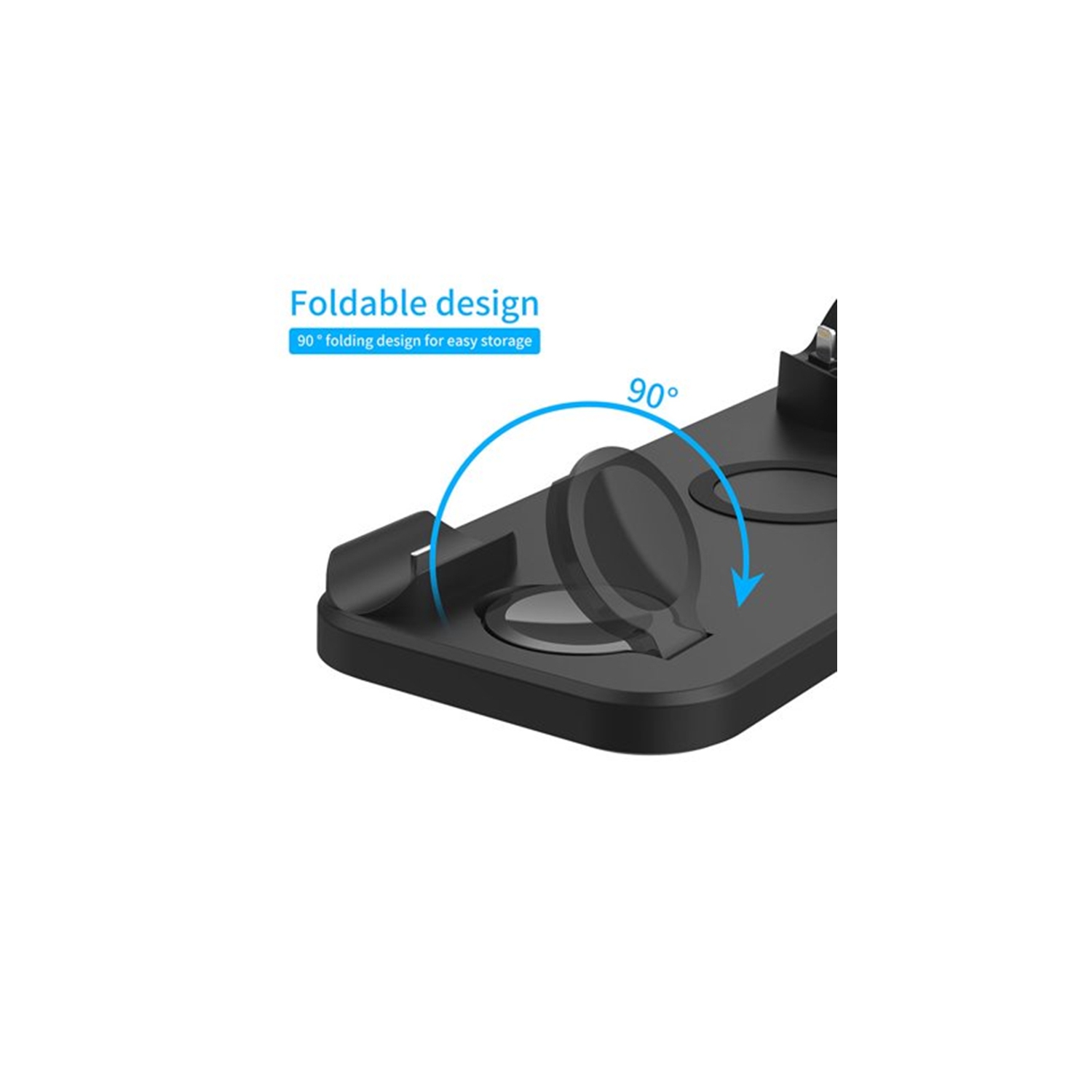 6 in 1 Wireless Charger Dock Stand Station for Apple Watch iWatch AirPods 1 2 iPhone Pro Max Samsung LG Phones, Black