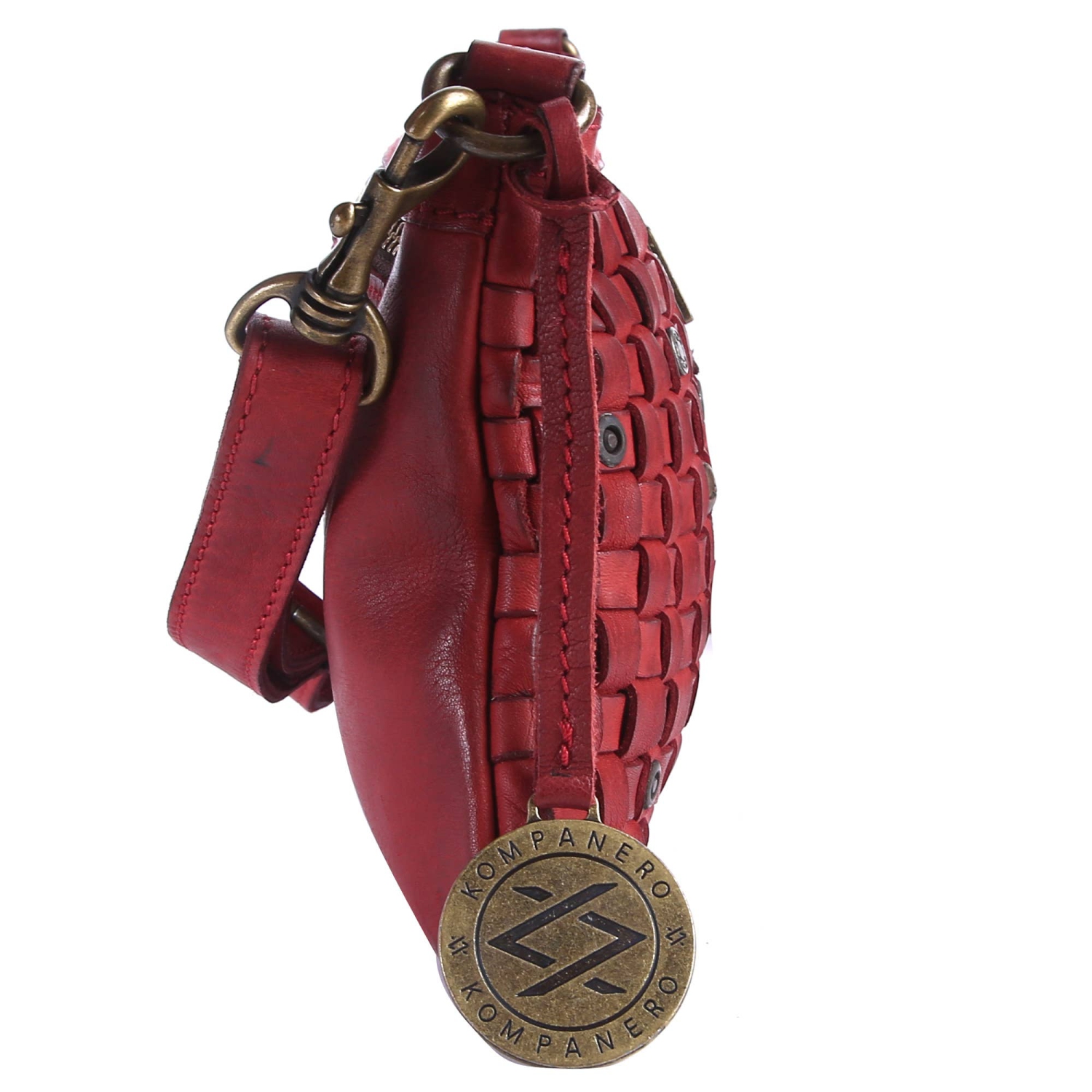 Sac à main en cuir, pochette stylisée italienne élégante de 11.4 po – Rouge