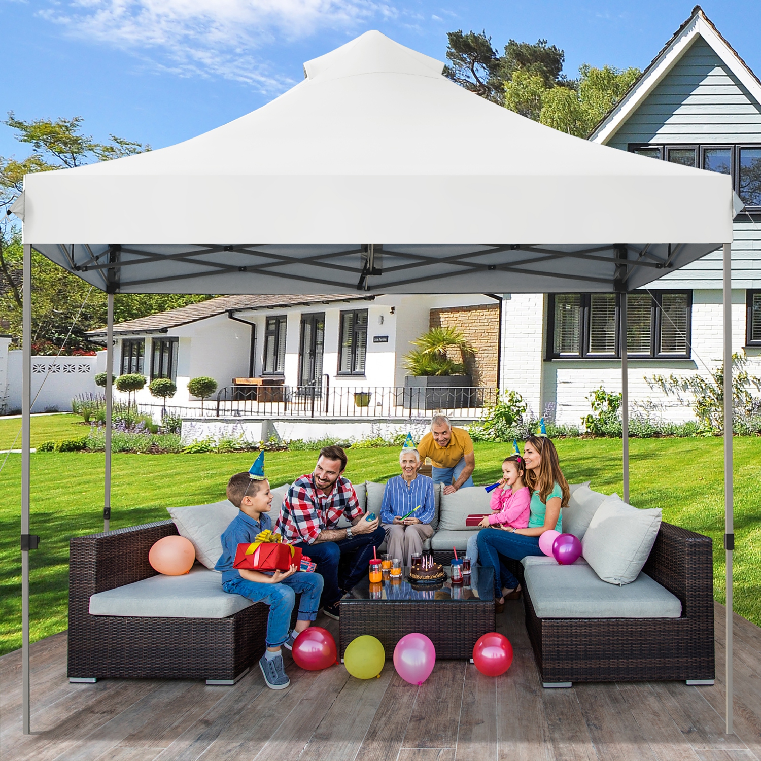 Costway 10' x 10' Portable Pop Up Canopy Event Party Tent Adjustable W/Roller Bag