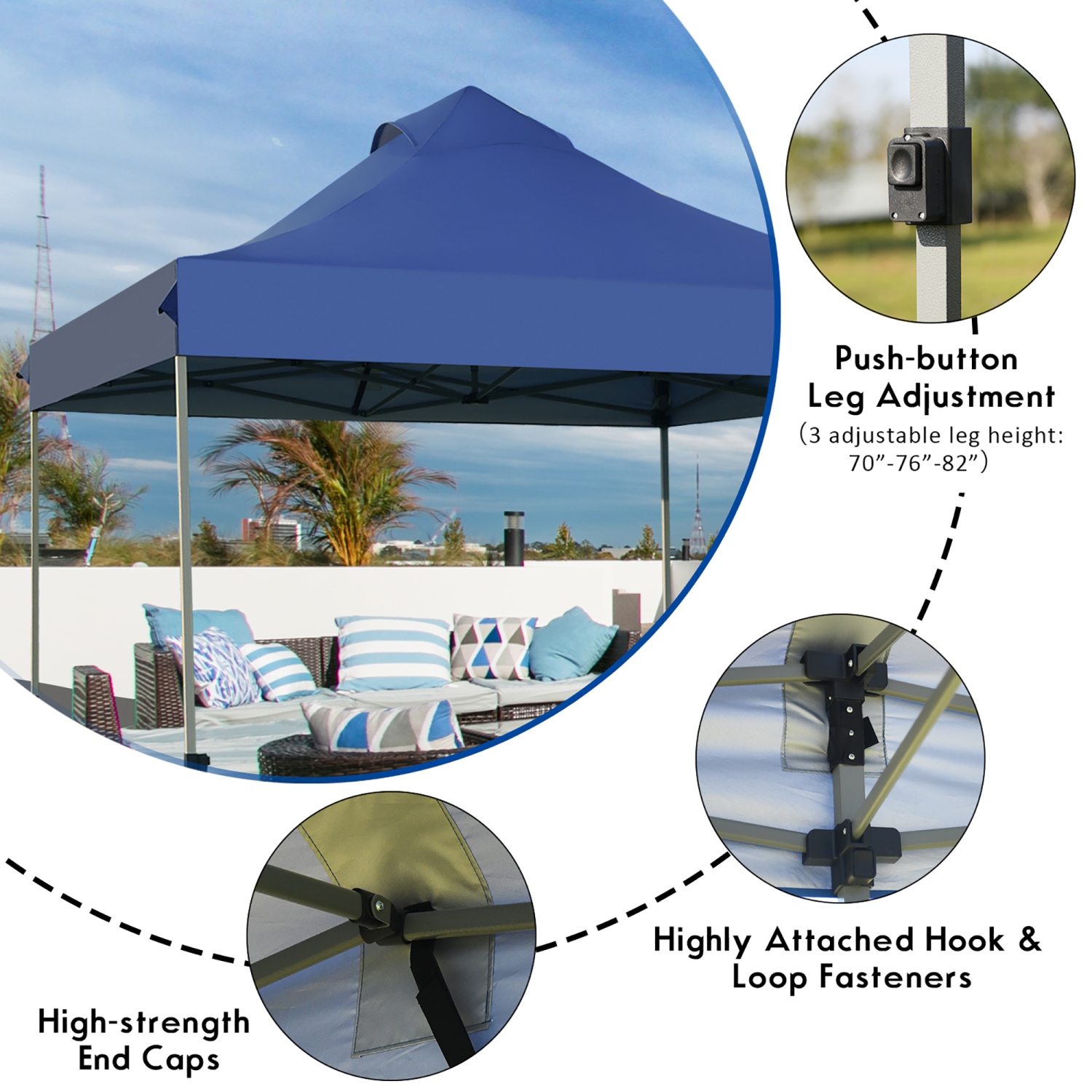 Costway 10' x 10' Portable Pop Up Canopy Event Party Tent Adjustable W/Roller Bag