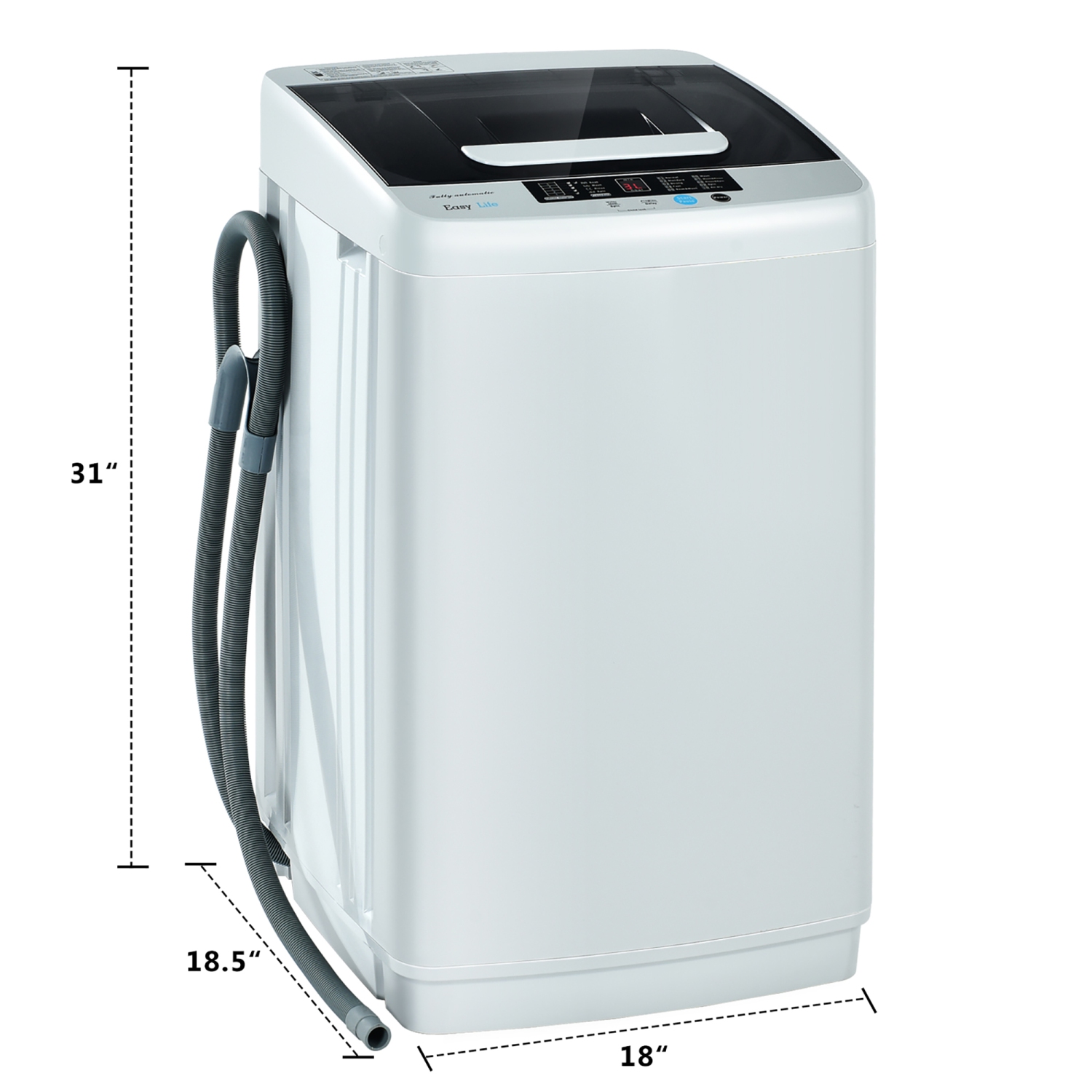 Costway Portable Full-Automatic Laundry Washing Machine 8.8lbs Spin Washer W/ Drain Pump