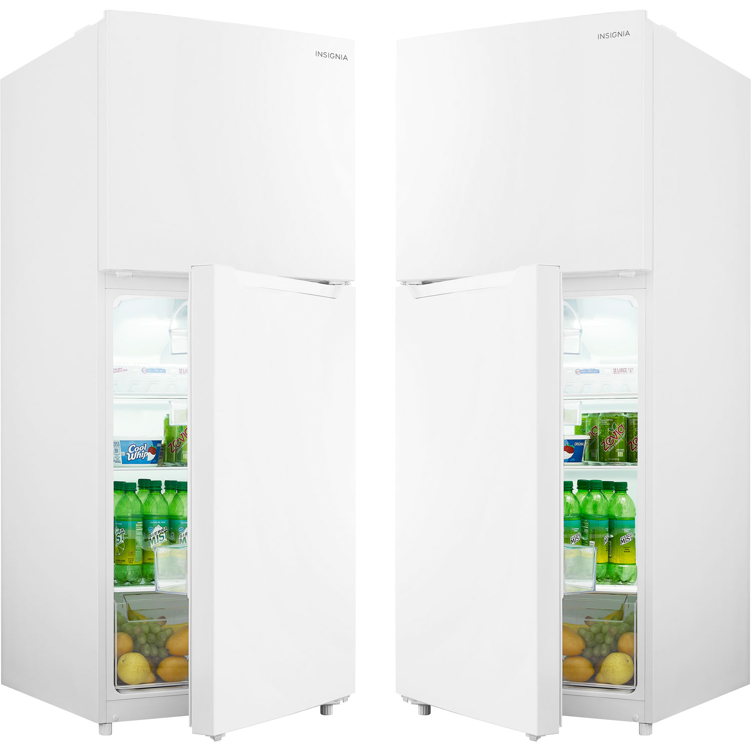 Insignia 24" 10.1 Cu. Ft. Top Freezer Refrigerator w/ Reversible Door - White