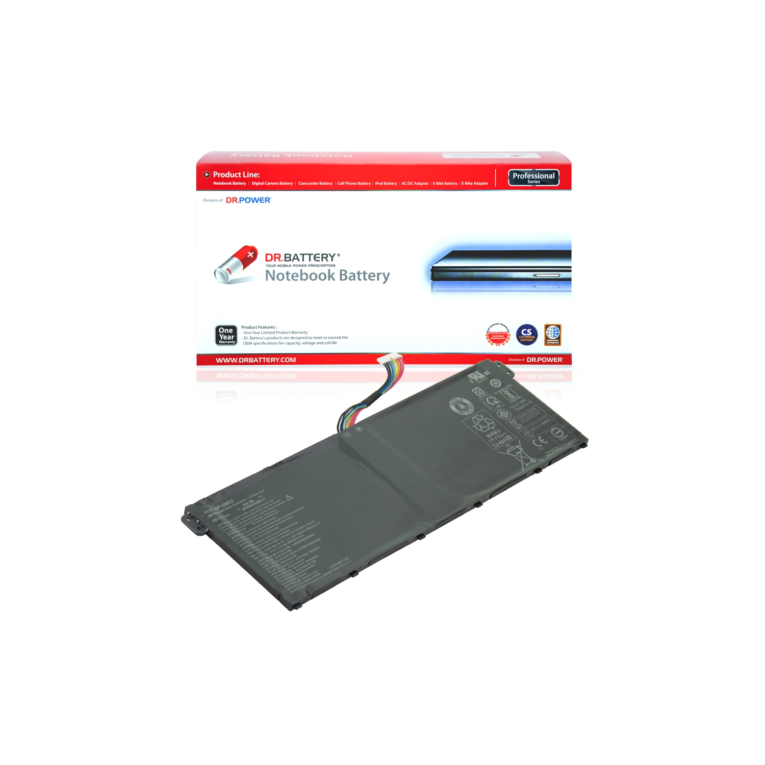 DR. BATTERY AP16M5J KT.00205.004 2ICP4/80/104 Laptop Battery for Acer Aspire 1 A114-31 Aspire 3 A314-31 A315-21 Aspire 5 A515-51 ES1-523 Series [7.4V / 36Wh] ***Free Shipping