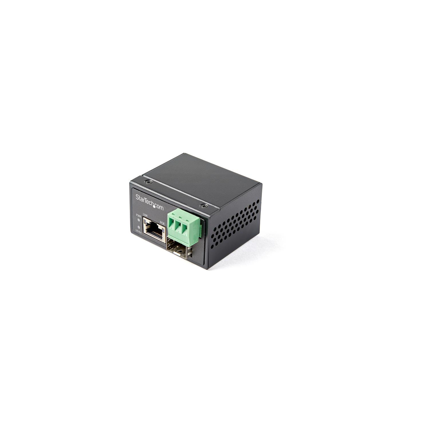StarTech PoE+ Industrial Fiber to Ethernet Media Converter 30W - SFP to RJ45 - SM/MM Fiber to Gigabit Copper Mini Size IP-30