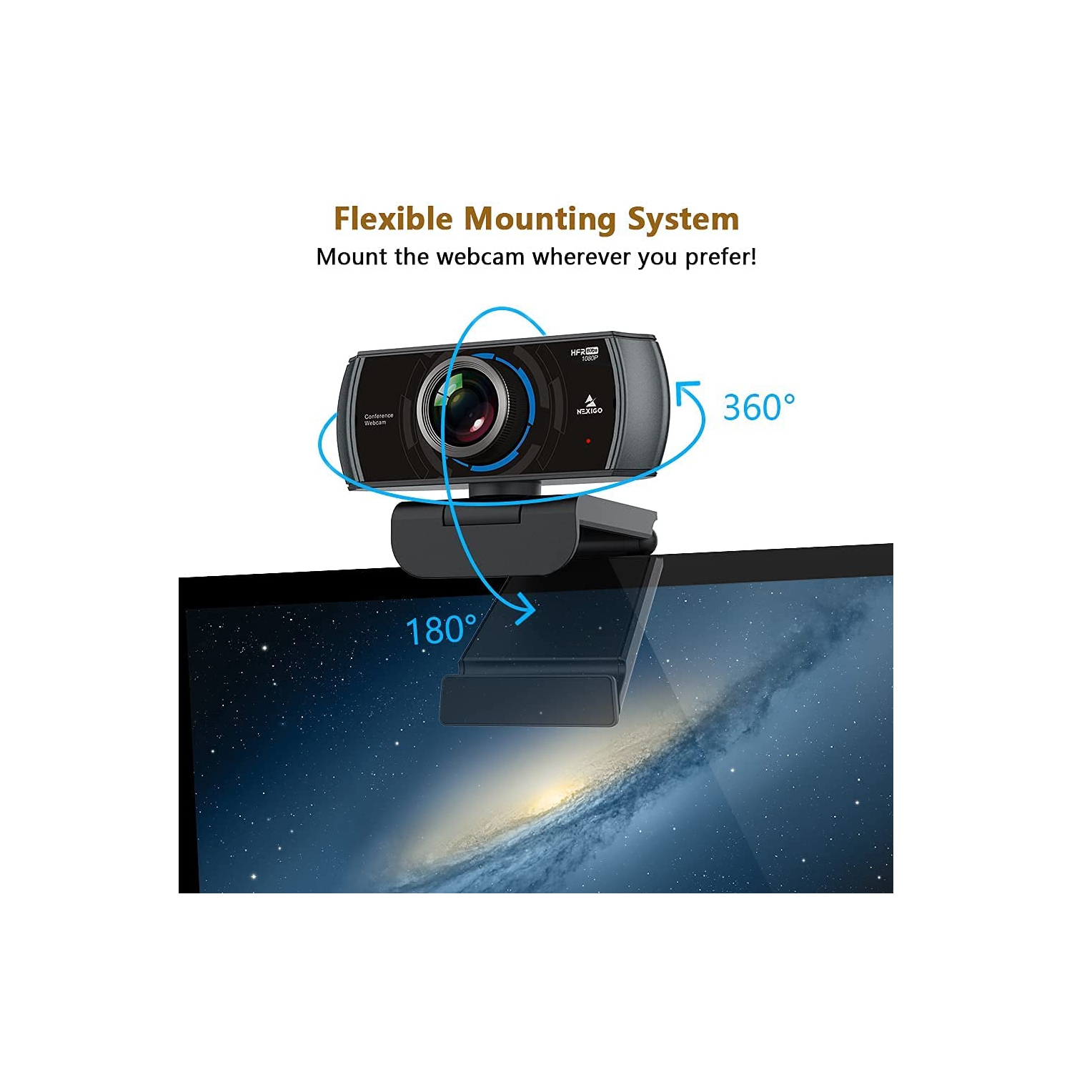 NexiGo N980P 1080P 60FPS Webcam with Microphone, FHD USB Web Camera