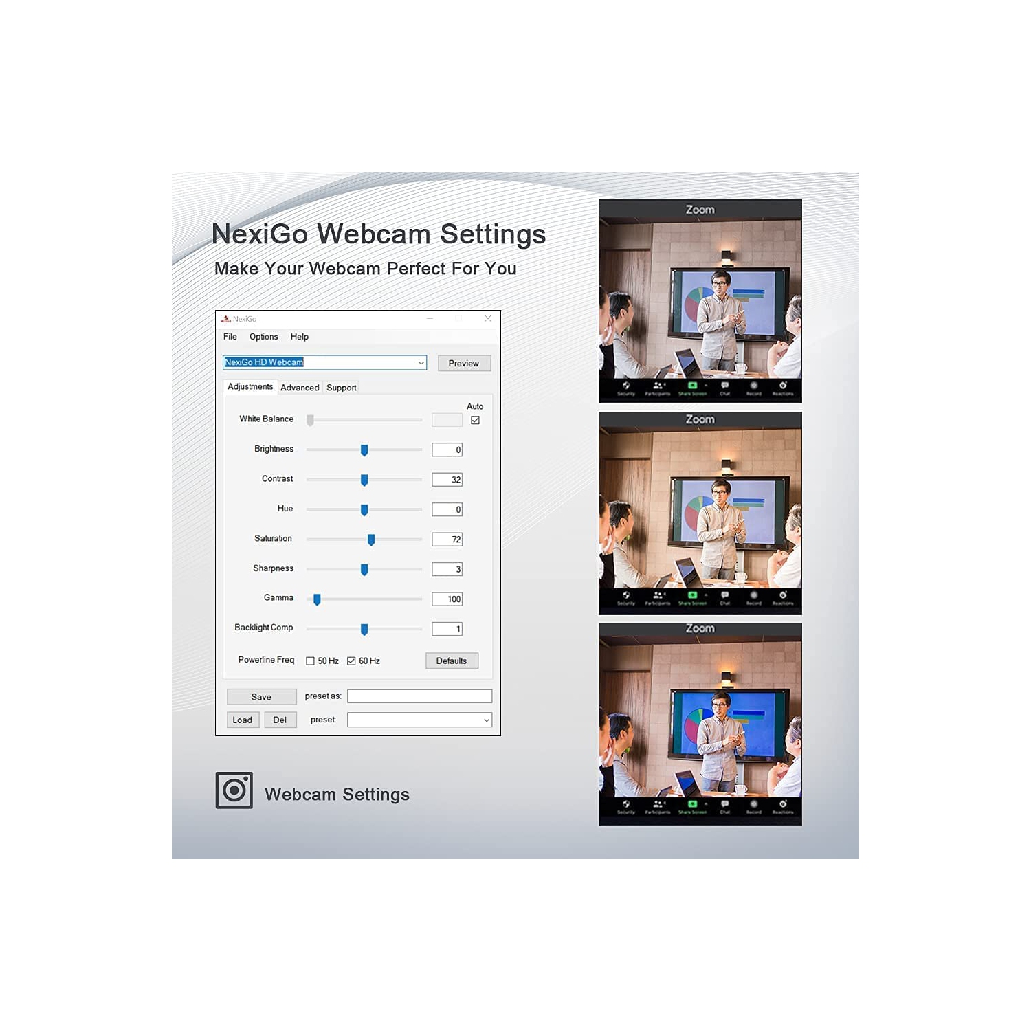 NexiGo N980P 1080P 60FPS Webcam with Microphone, FHD USB Web Camera