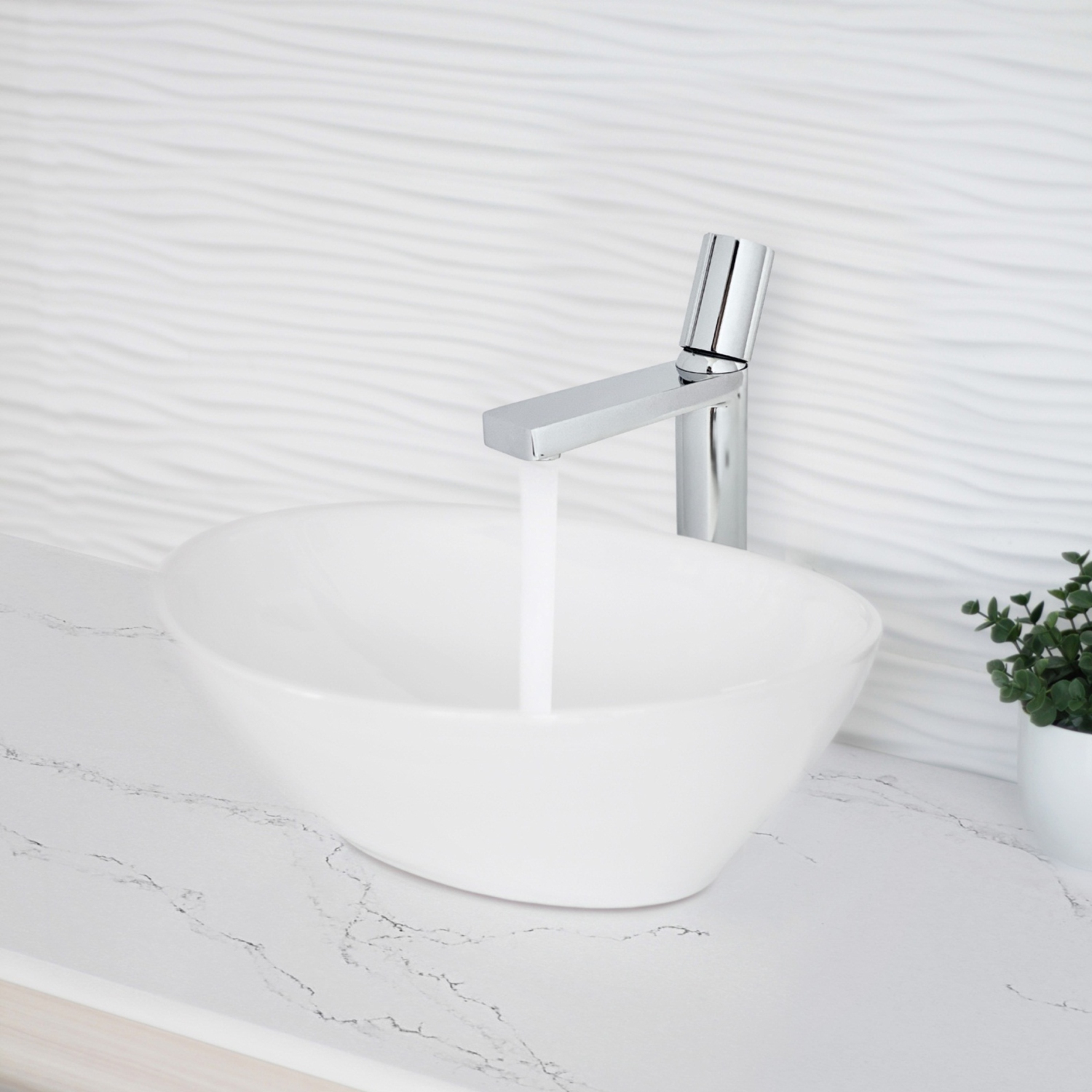 Nessa Single Handle 12 1/2" Polished Chrome Vessel Bathroom Faucet B-122N