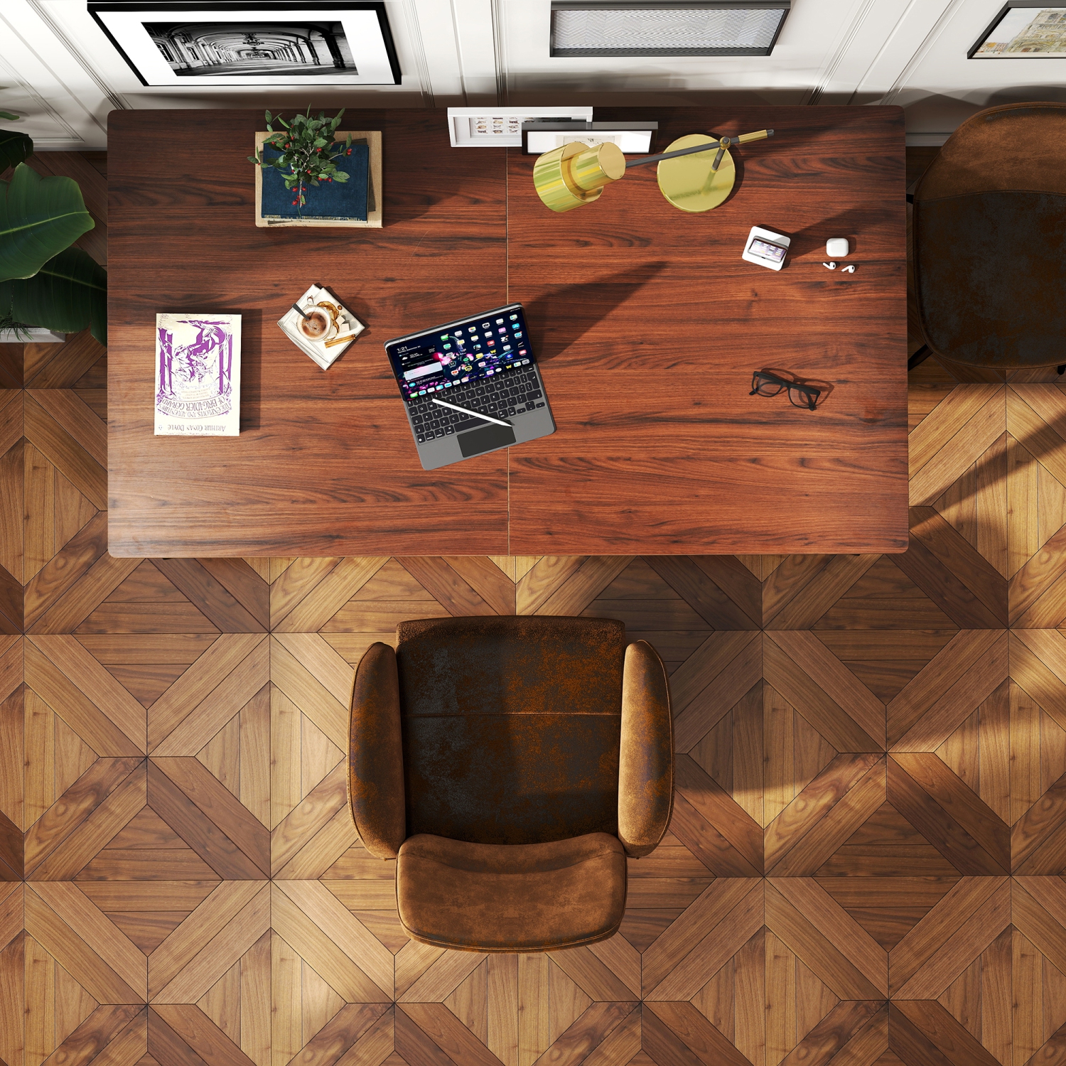 Homy Casa Contemporary Upholstered Living Room Chair – Brown Faux Suede