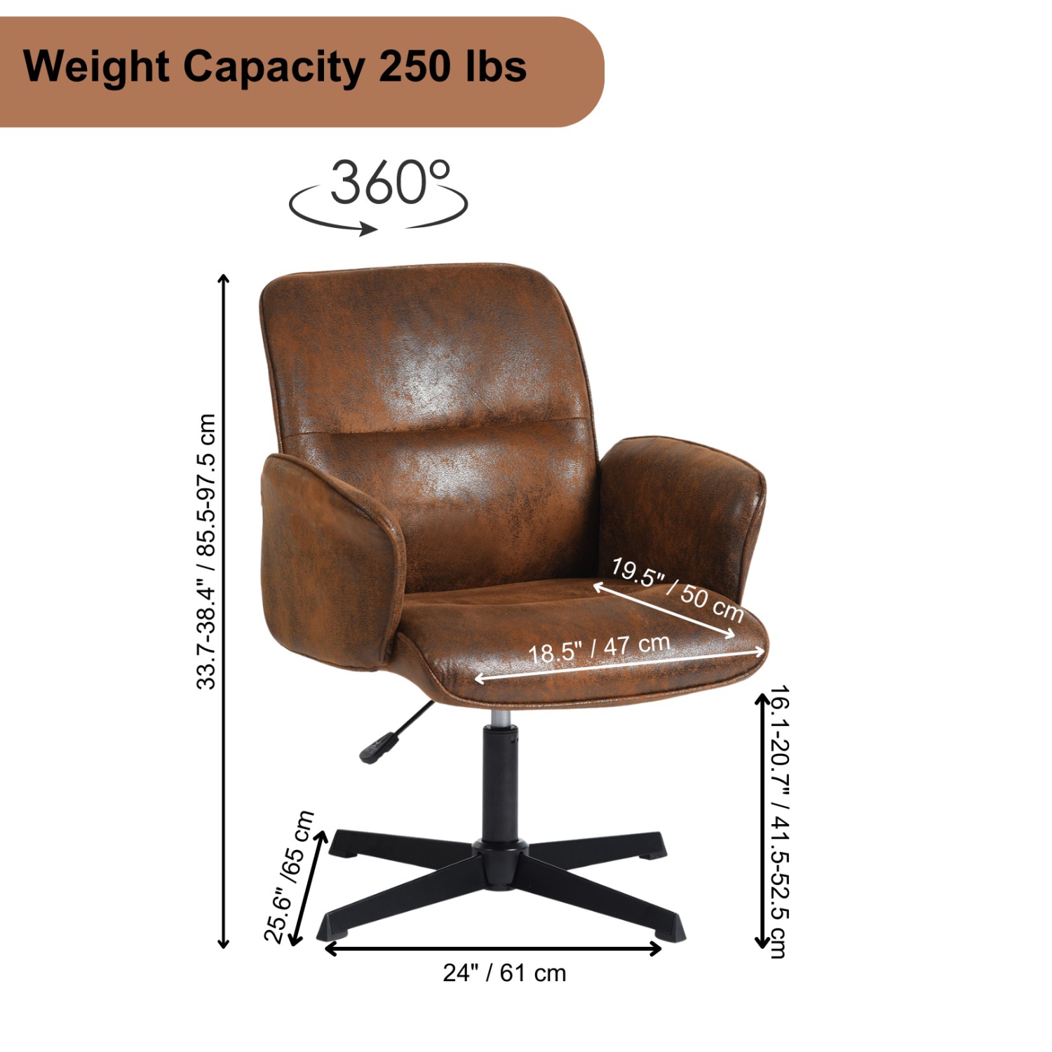 Homy Casa Contemporary Upholstered Living Room Chair – Brown Faux Suede