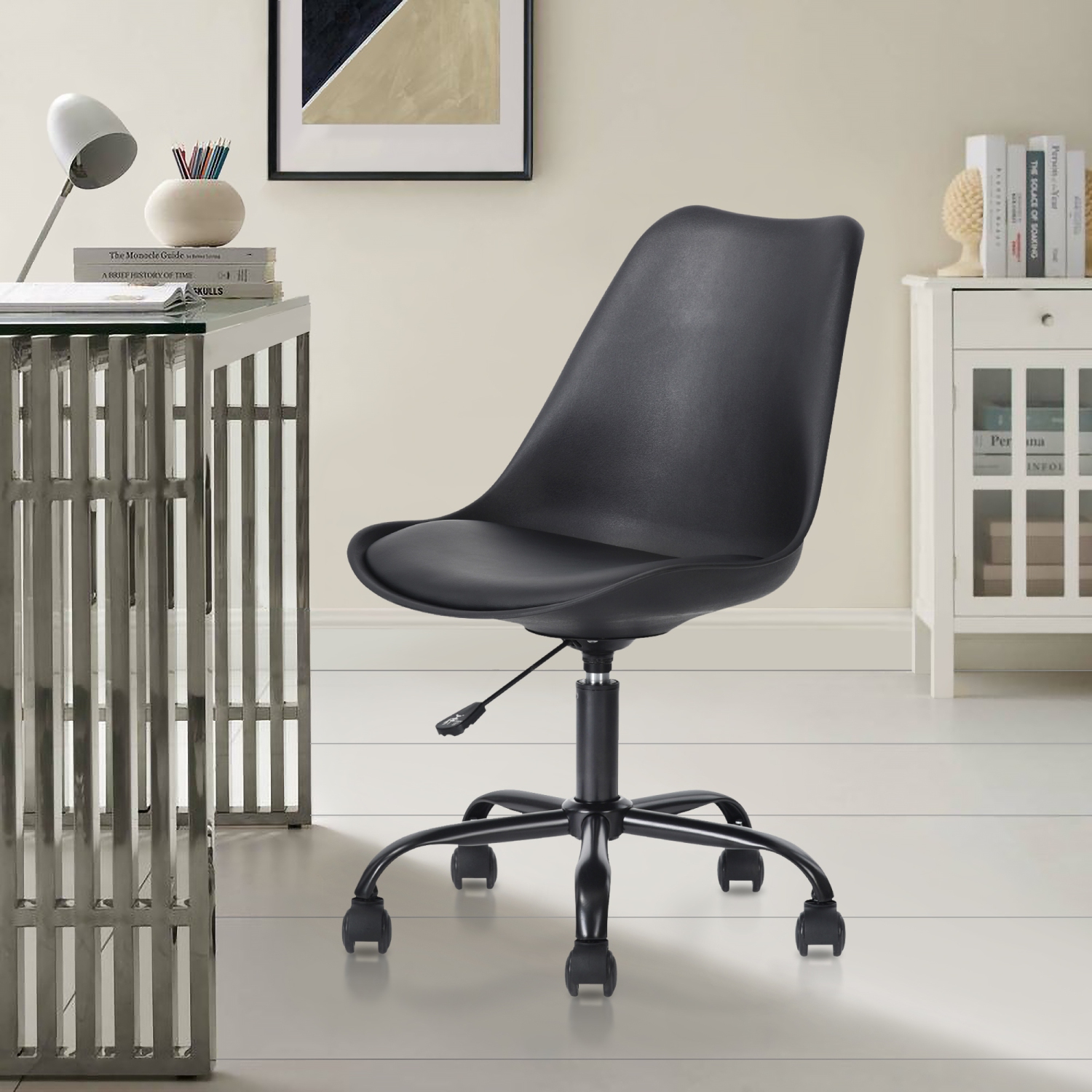 HOMY CASA Ergonomic Office Chair Teens & Adult Adjustable Desk Chair Swivel Office Computer Task Chair Stool Home Office Chair for Students Teens,