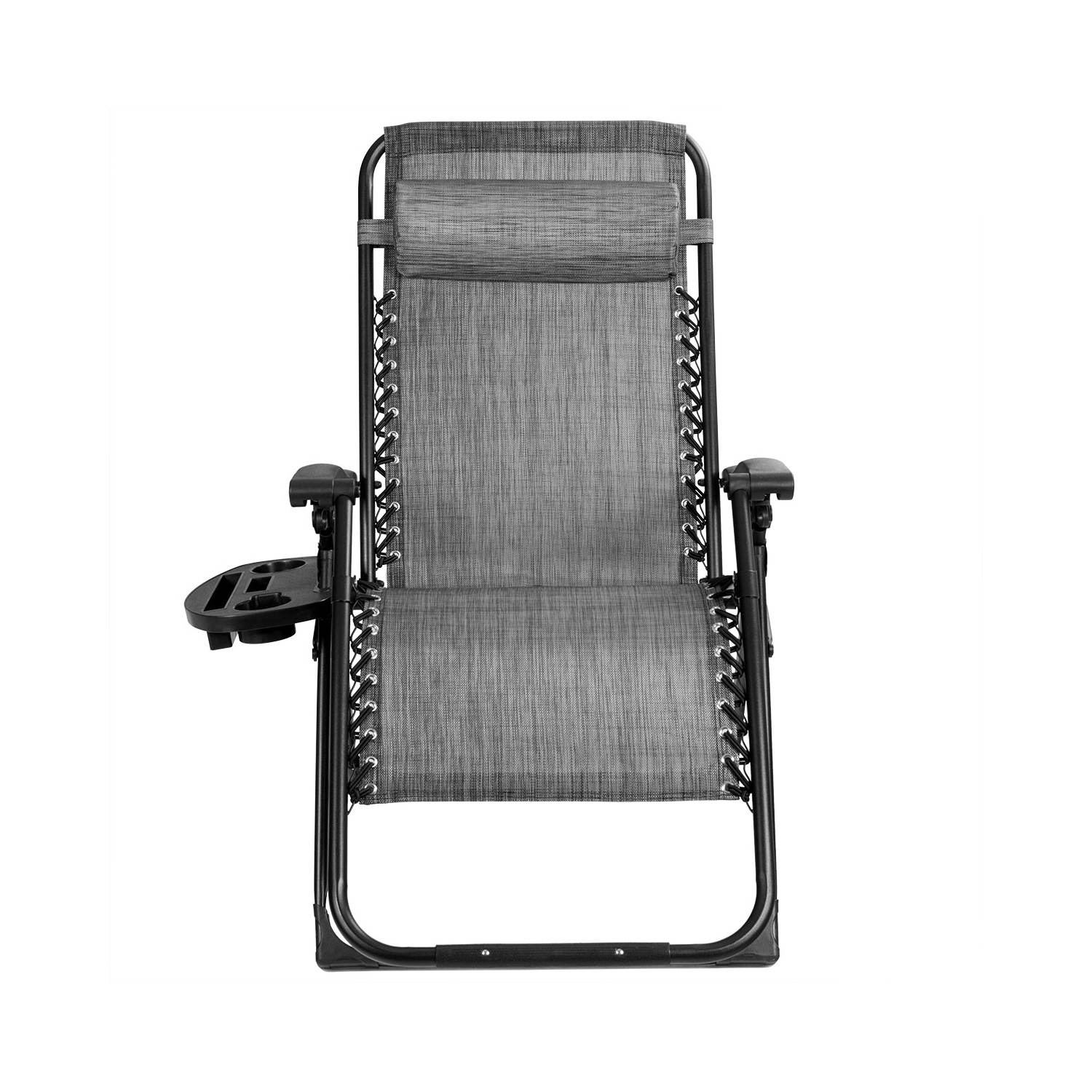 Gymax Folding Zero weighted Lounge Chair Recliner w/ Cup Holder Tray Pillow