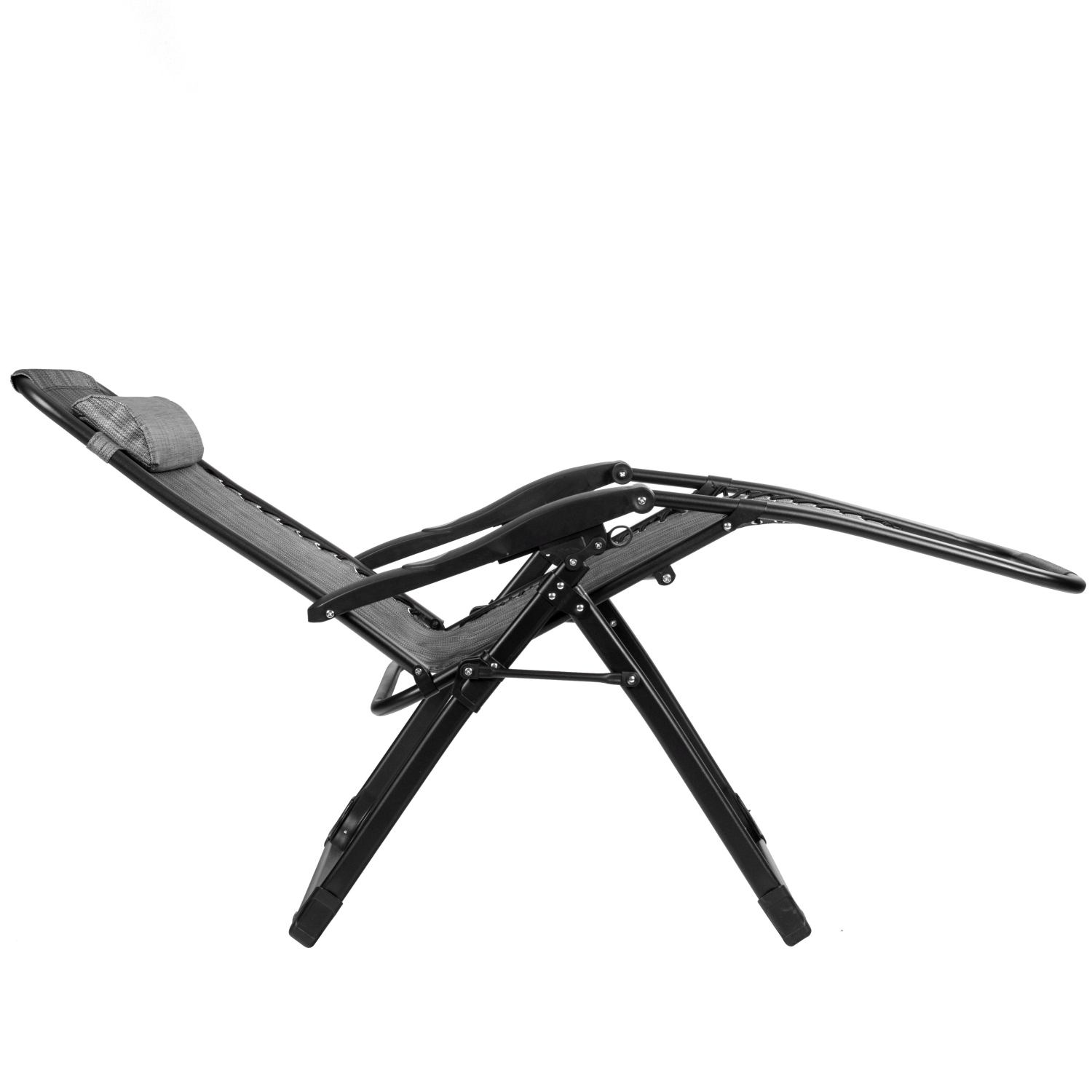 Gymax Folding Zero weighted Lounge Chair Recliner w/ Cup Holder Tray Pillow