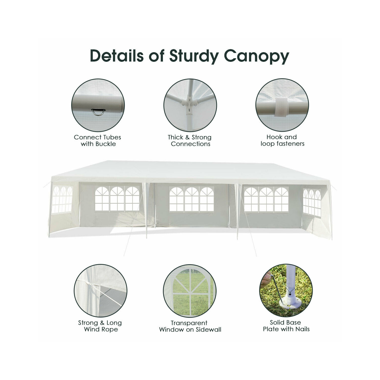 Gymax Gazebo Wedding Canopy Party Pavilion Outdoor 10'x30'
