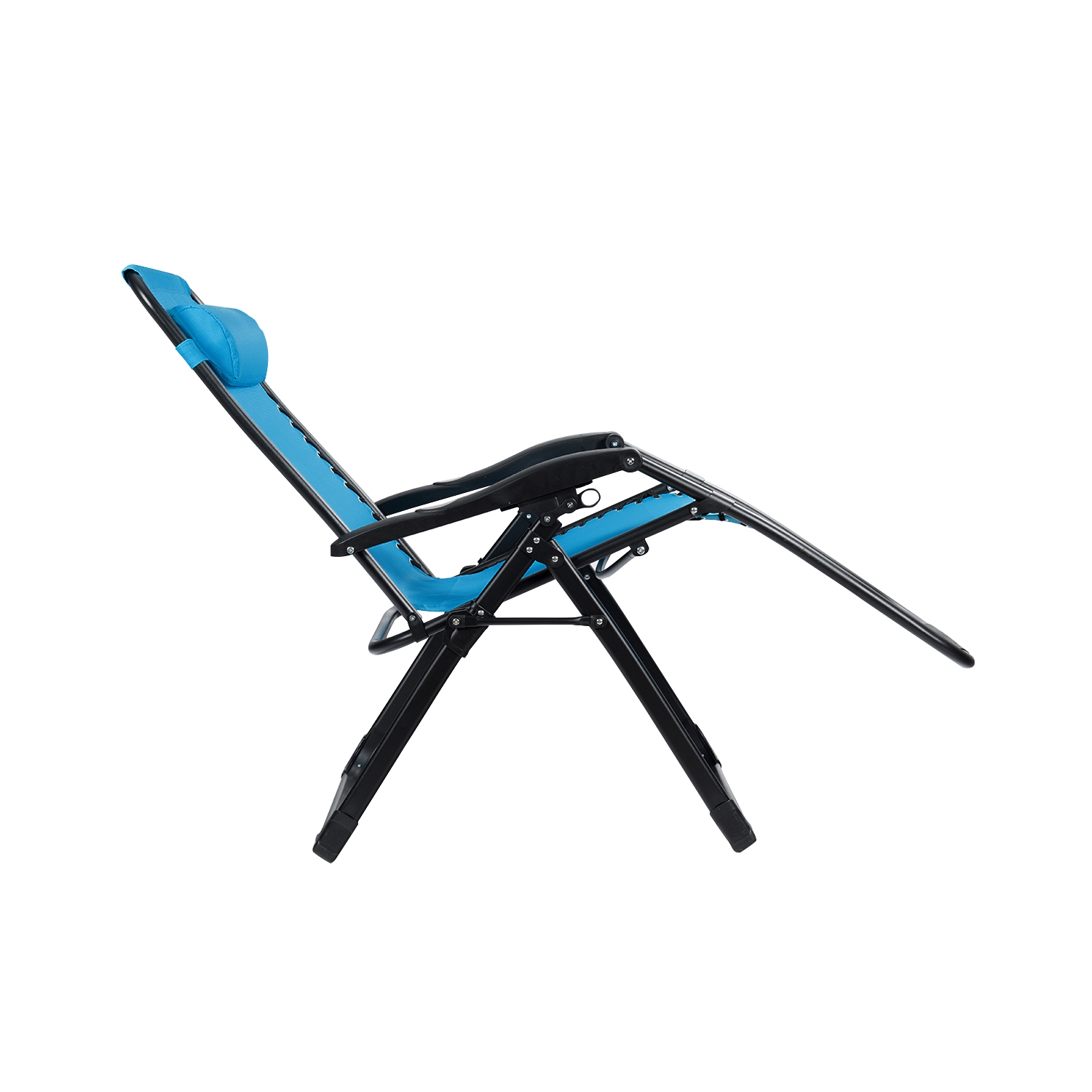 Chaise longue pliable 2 pièces Gymax – Avec support à boissons