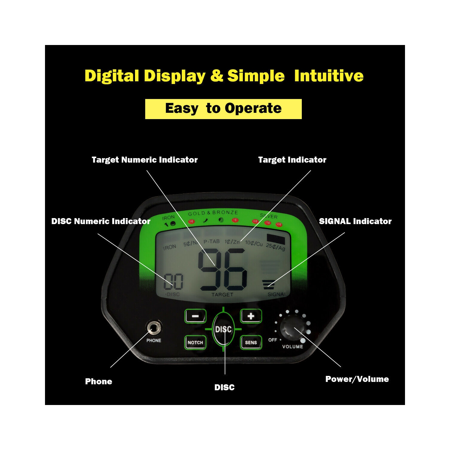 Détecteur de métaux de haute précision Gymax – Étanche, avec kit