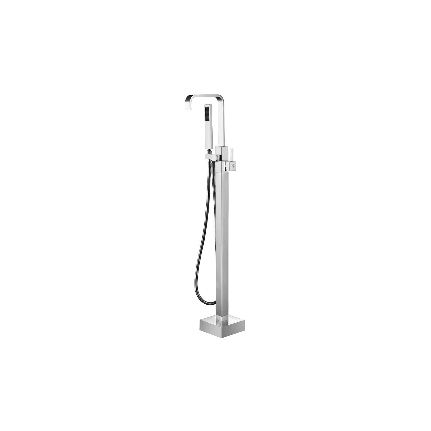 Agua Canada - SAKURA - Chrome-Plated Brass Finish Modern Square Freestanding Bathtub Faucet W/ Hand Shower