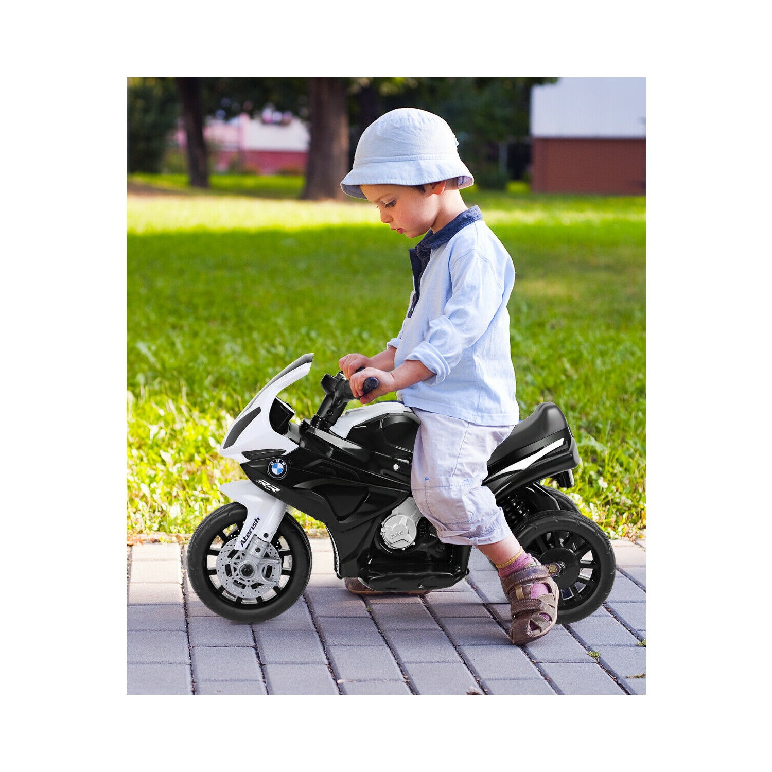 Gymax Kids Ride On Motorcycle BMW Licensed 6V Electric 3 Wheels Bicycle w/ Music&Light