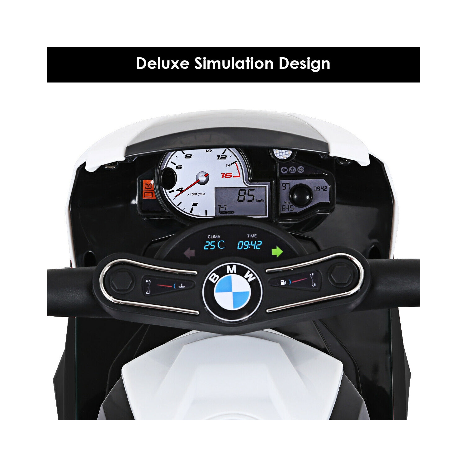 Gymax Kids Ride On Motorcycle BMW Licensed 6V Electric 3 Wheels Bicycle w/ Music&Light