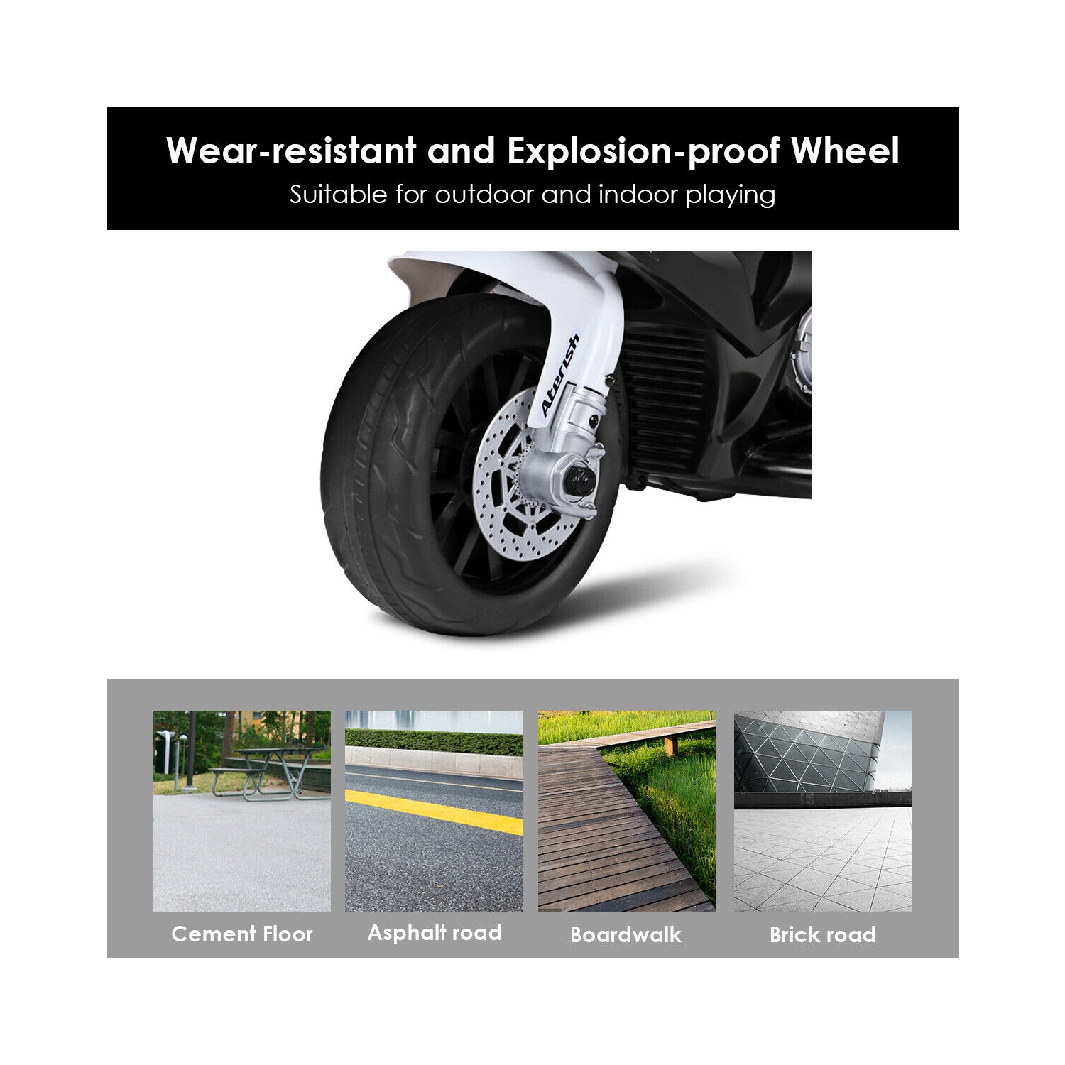 Gymax Kids Ride On Motorcycle BMW Licensed 6V Electric 3 Wheels Bicycle w/ Music&Light