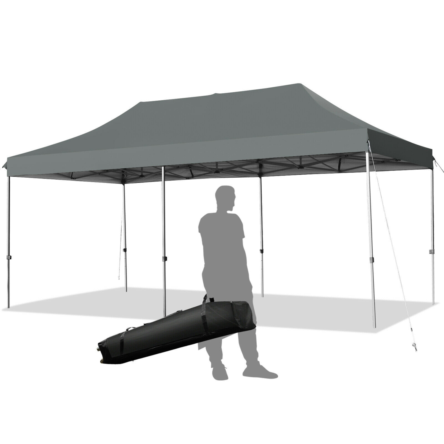 Gymax 10'x20' Pop up Canopy Tent Folding Heavy Duty Sun Shelter Adjustable W/Bag
