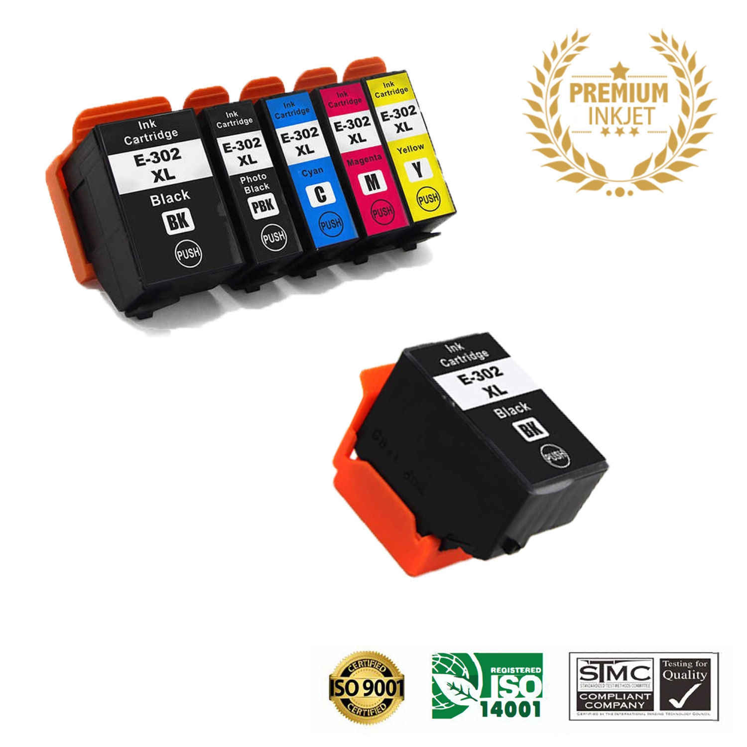 Ultra Ink™ 6 PACK EPSON T302 Compatible Inkjet-Epson Printer ExpressionPremium XP-6000/XP-6100/XP6000/XP6100