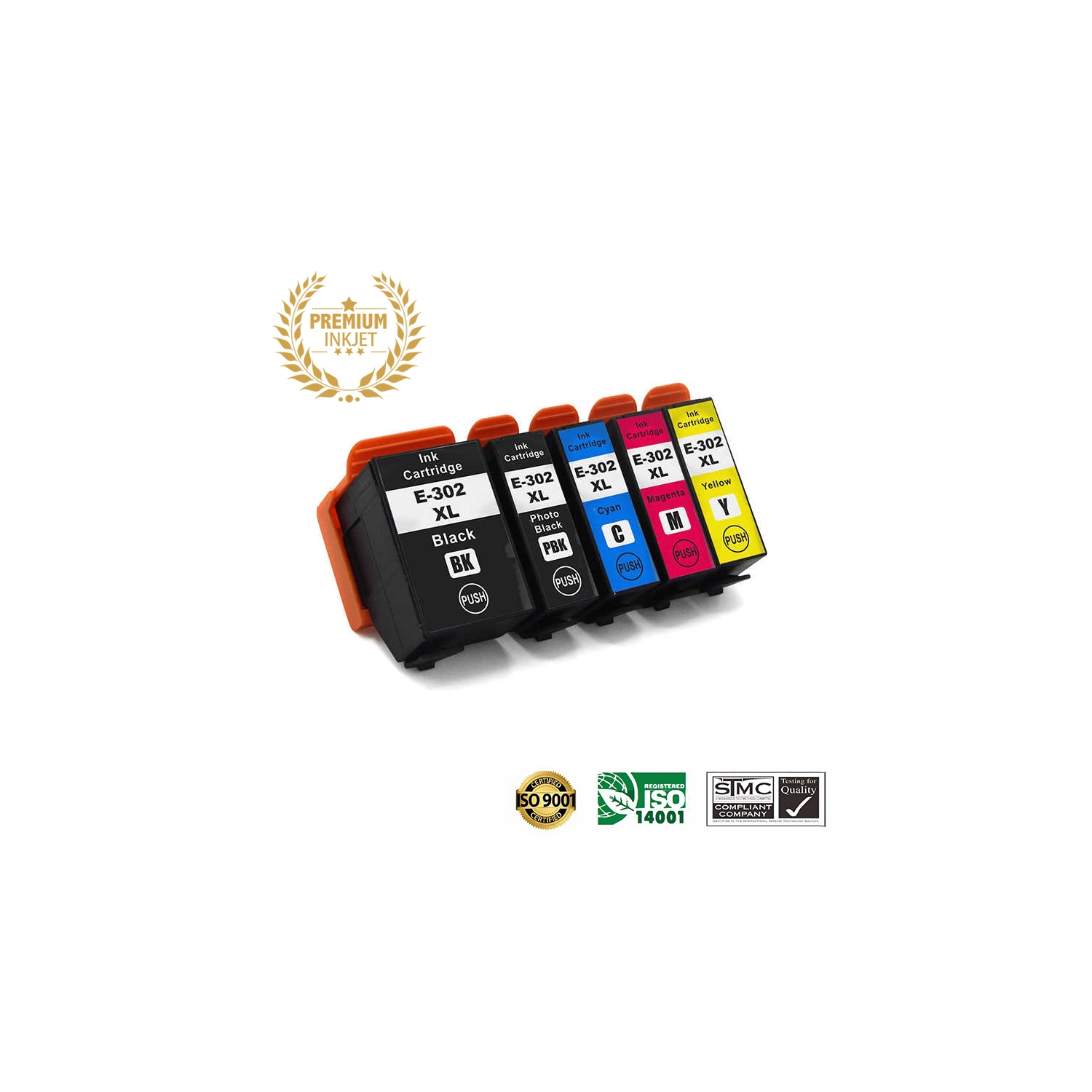 Ultra Ink™ EPSON T302 BK/PBK/M/Y/C Compatible Inkjet COMBO-Epson Printer ExpressionPremium XP-6000/XP-6100/XP6000/XP6100