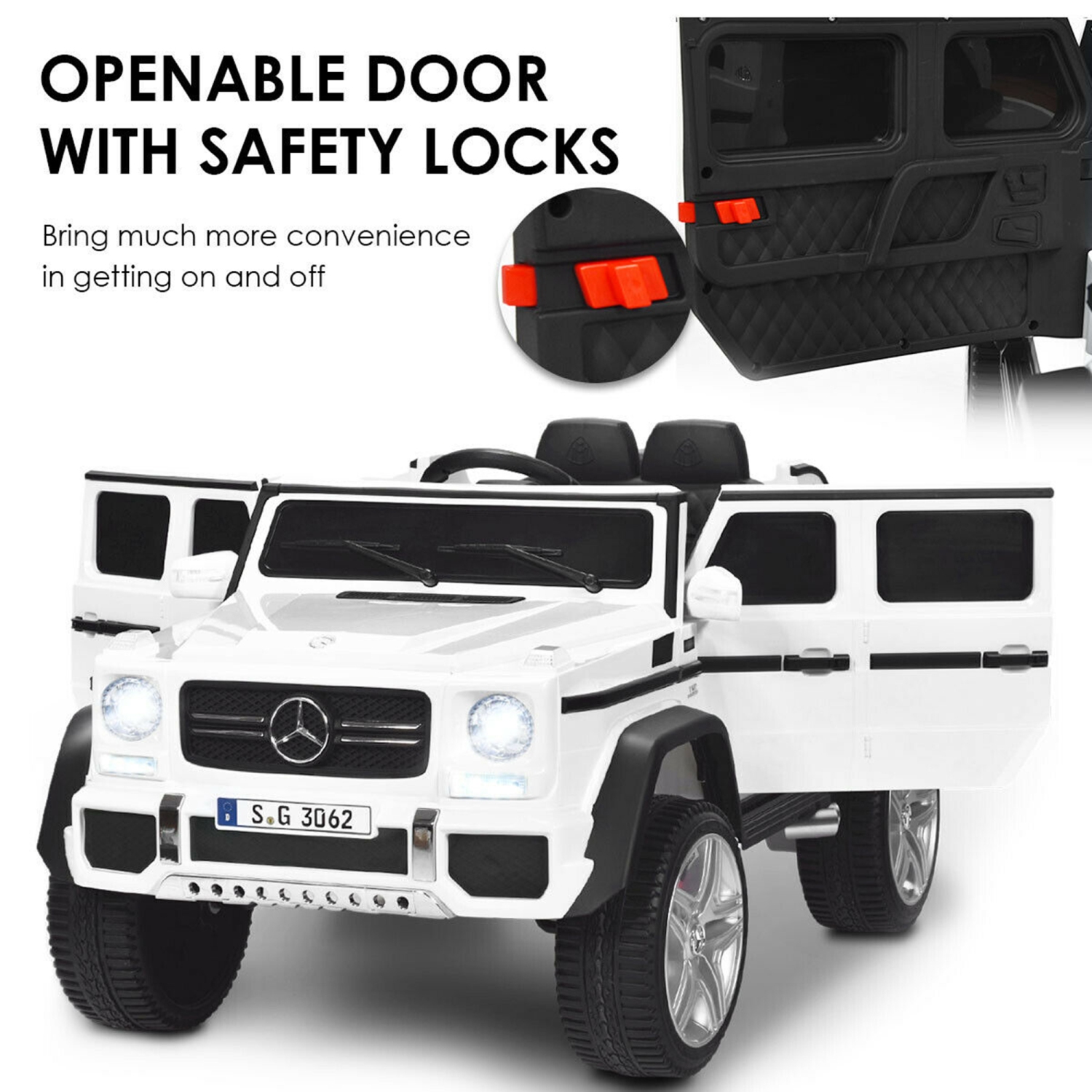 Gymax 12V Licensed Mercedes-Benz Kids Ride On Car RC Motorized Vehicles w/ Trunk