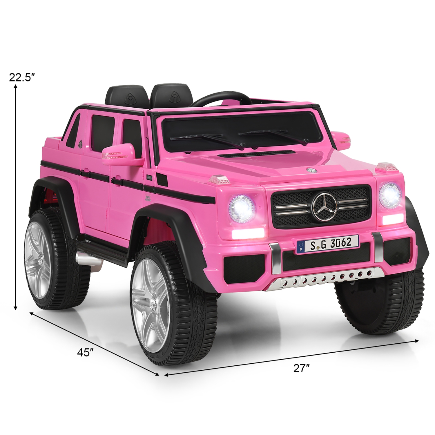 Gymax 12V Licensed Mercedes-Benz Kids Ride On Car RC Motorized Vehicles w/ Trunk