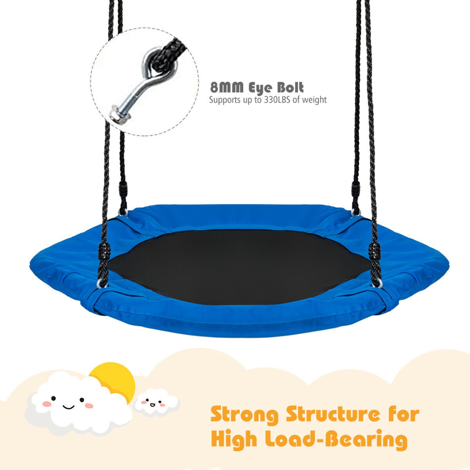 Gymax Portable Hexagon Tree Swing Kids Play Set 37'' w/ Adjustable Height