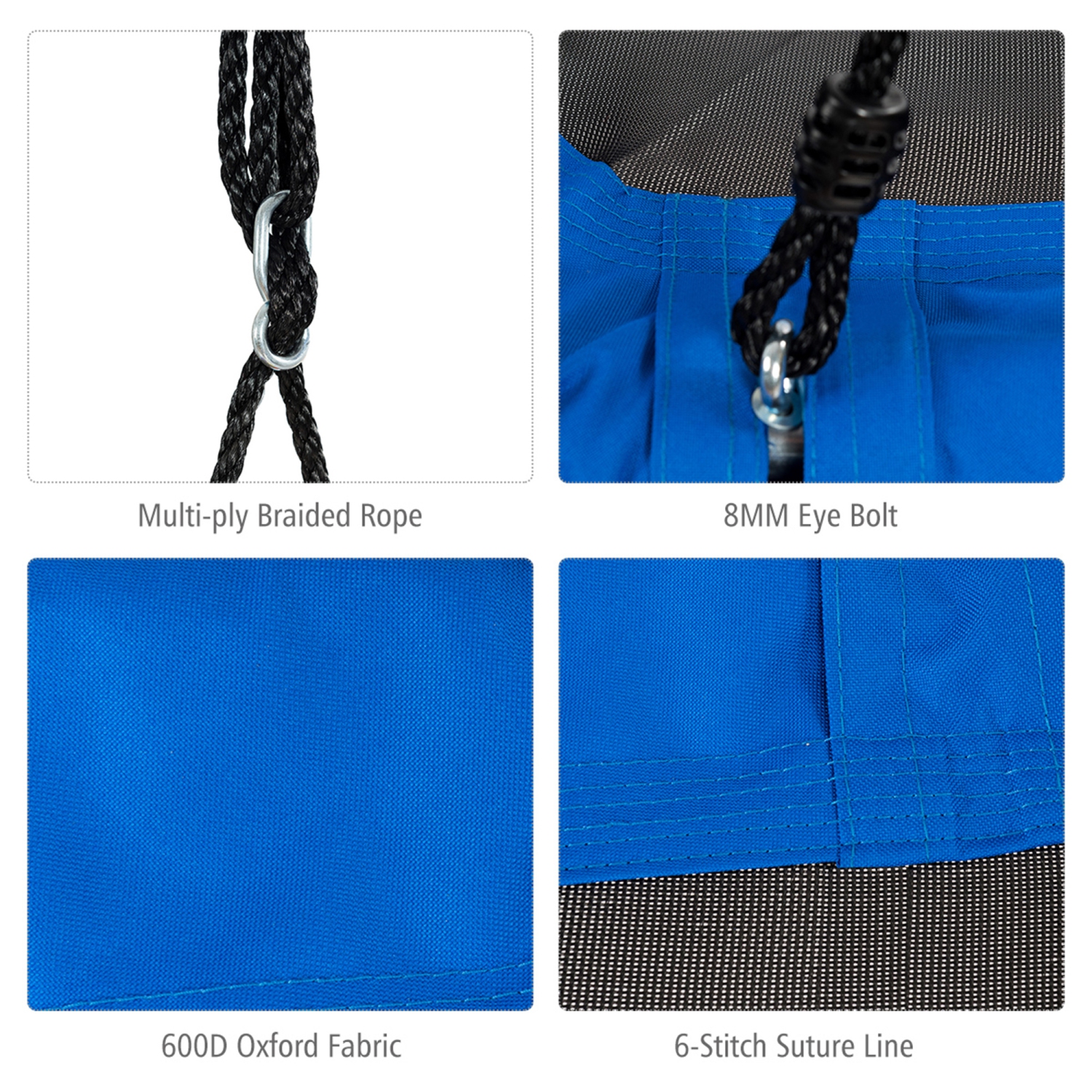 Gymax Portable Hexagon Tree Swing Kids Play Set 37'' w/ Adjustable Height