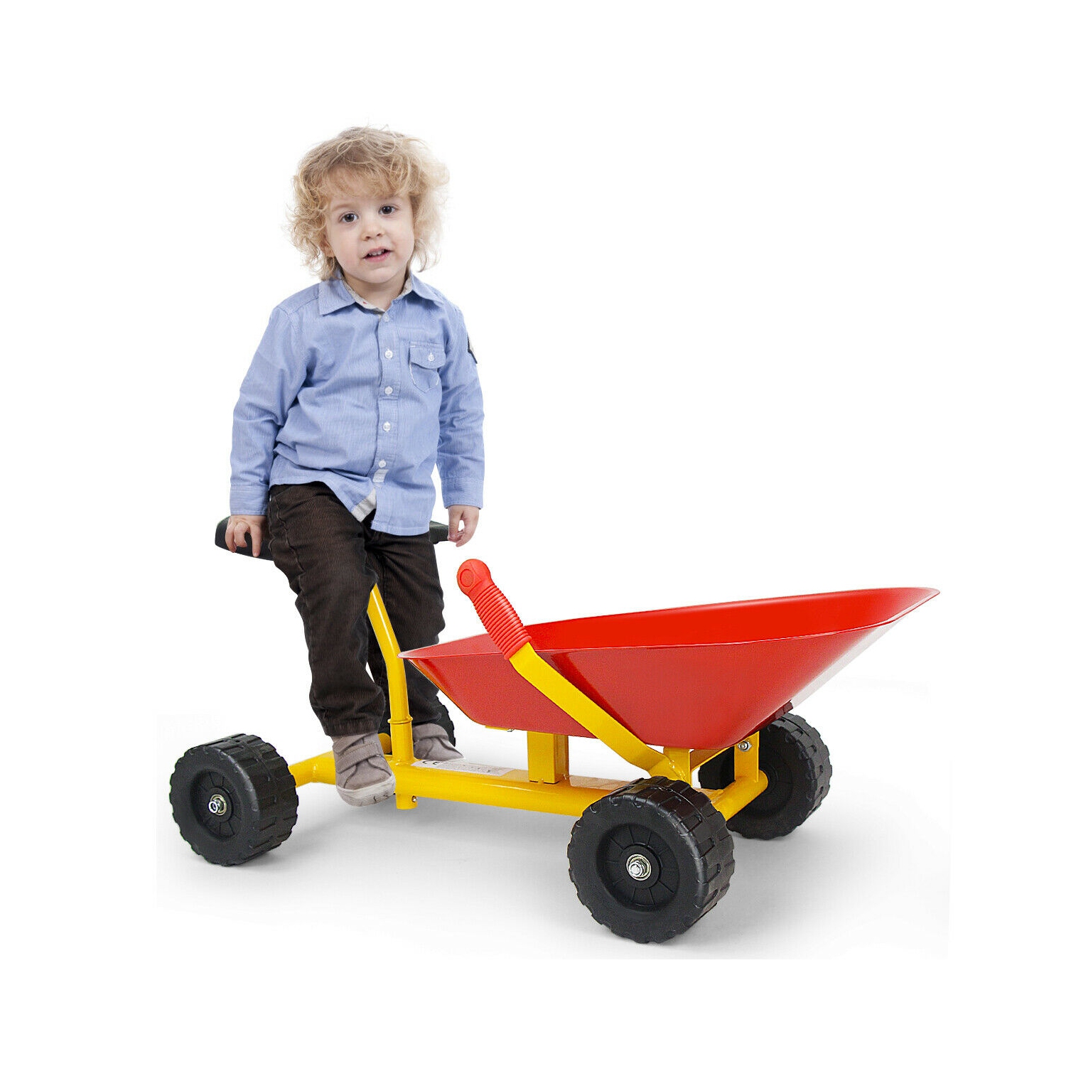 Gymax 8'' Heavy Duty Kids Ride-on Sand Dumper Front Tipping w 4 Wheels Sand Toy Gift