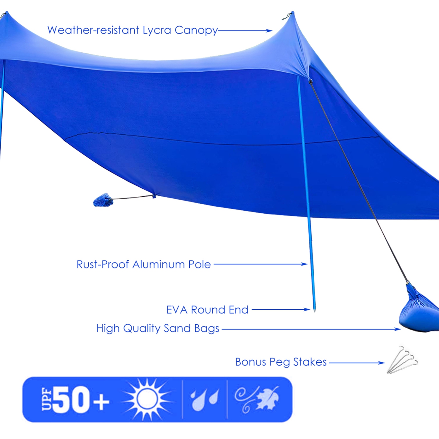 Gymax 10x9 FT Portable Beach Canopy Tent Shelter w/ Sand Anchor Carry Bag
