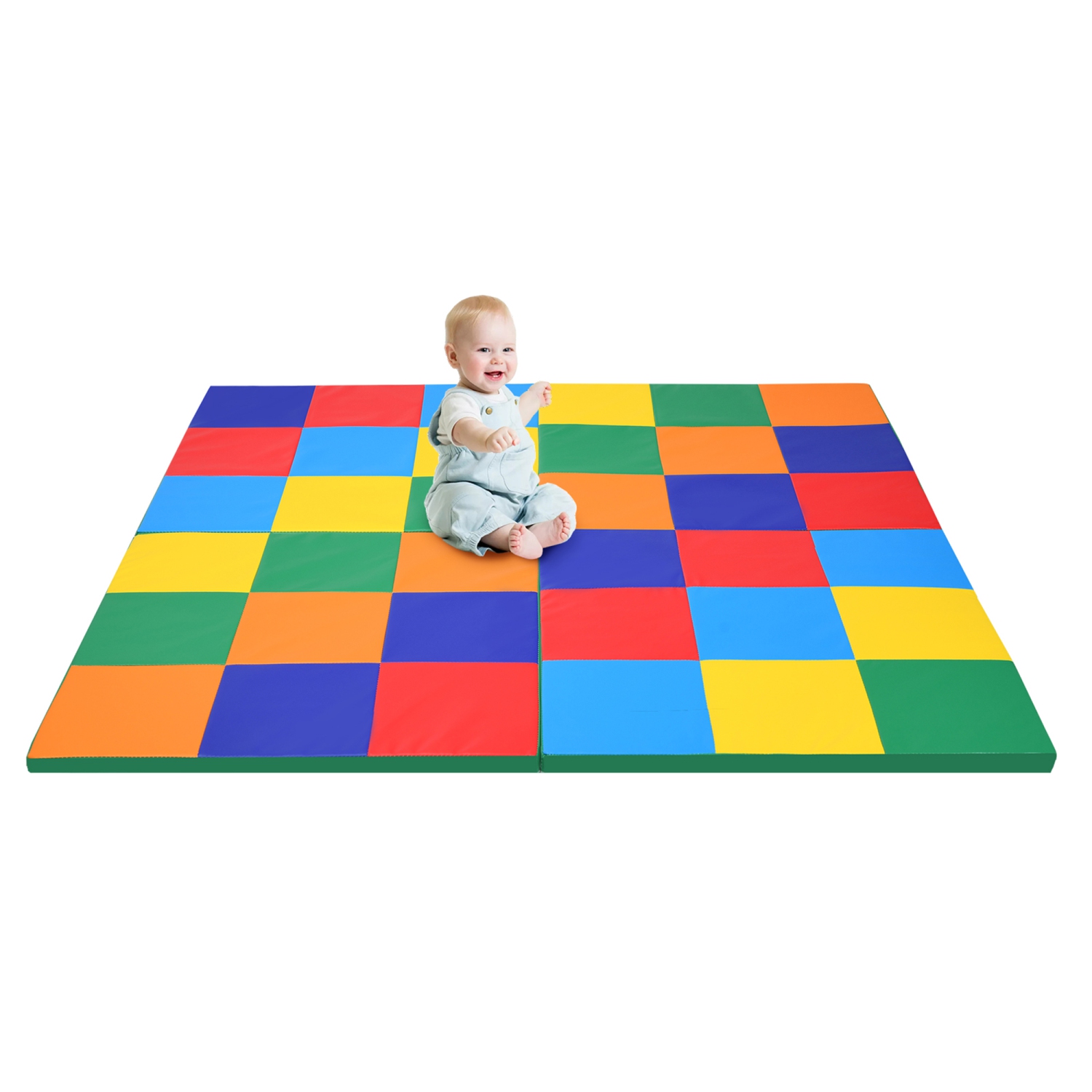 Gymax 58'' Toddler Foam Play Mat Baby Folding Activity Floor Mat Home School Daycare