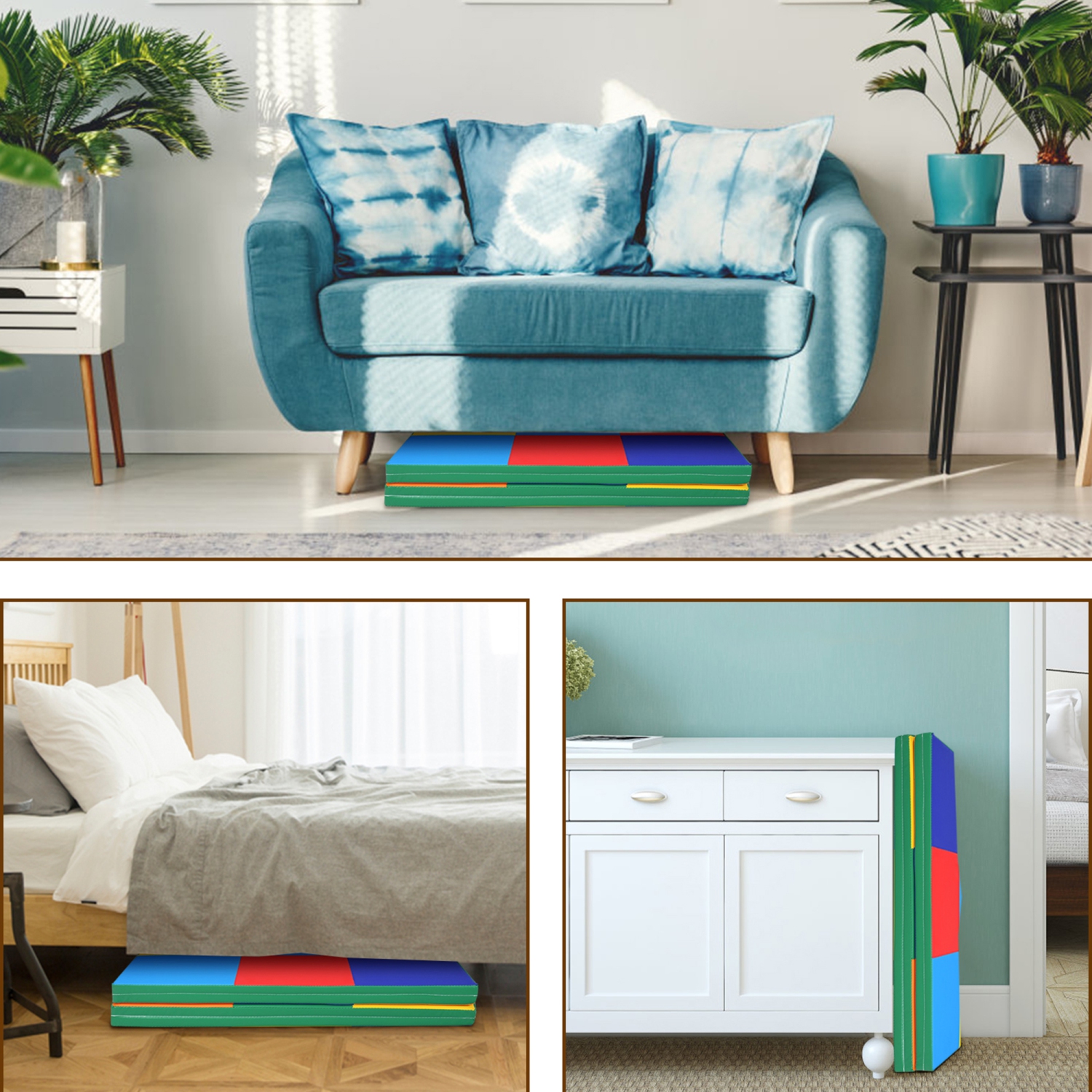 Gymax 58'' Toddler Foam Play Mat Baby Folding Activity Floor Mat Home School Daycare