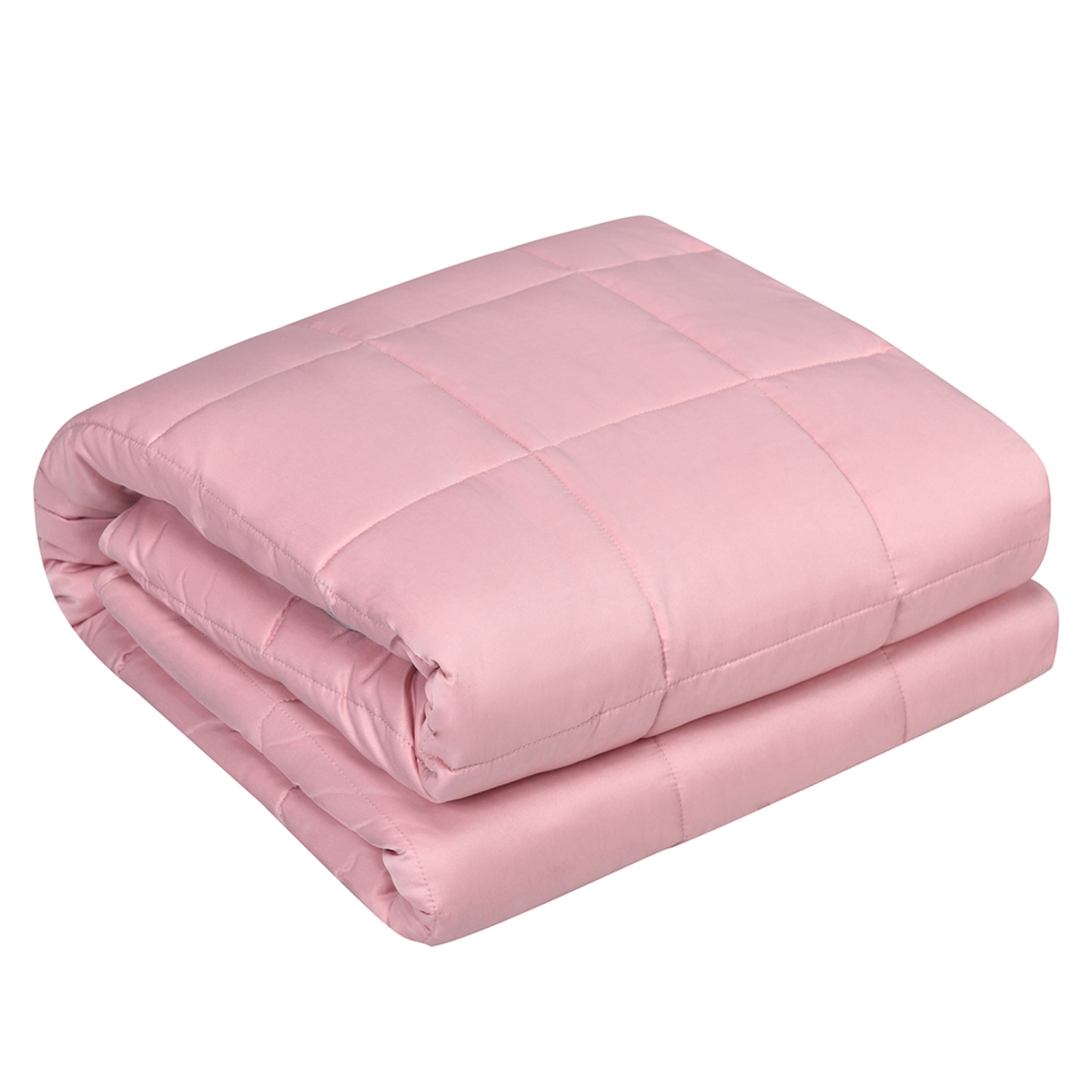 Gymax 7-15 lbs Cooling Weighted Blanket Luxury Cooler Version Blue/Pink