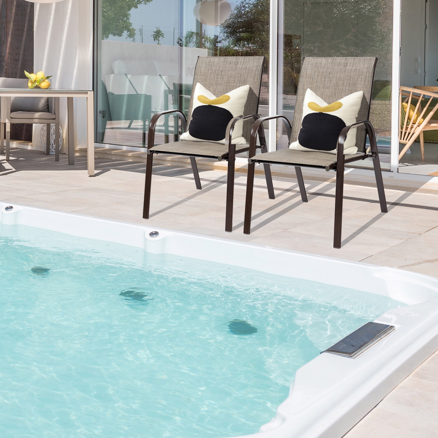 Lot de 4 chaises de jardin Gymax