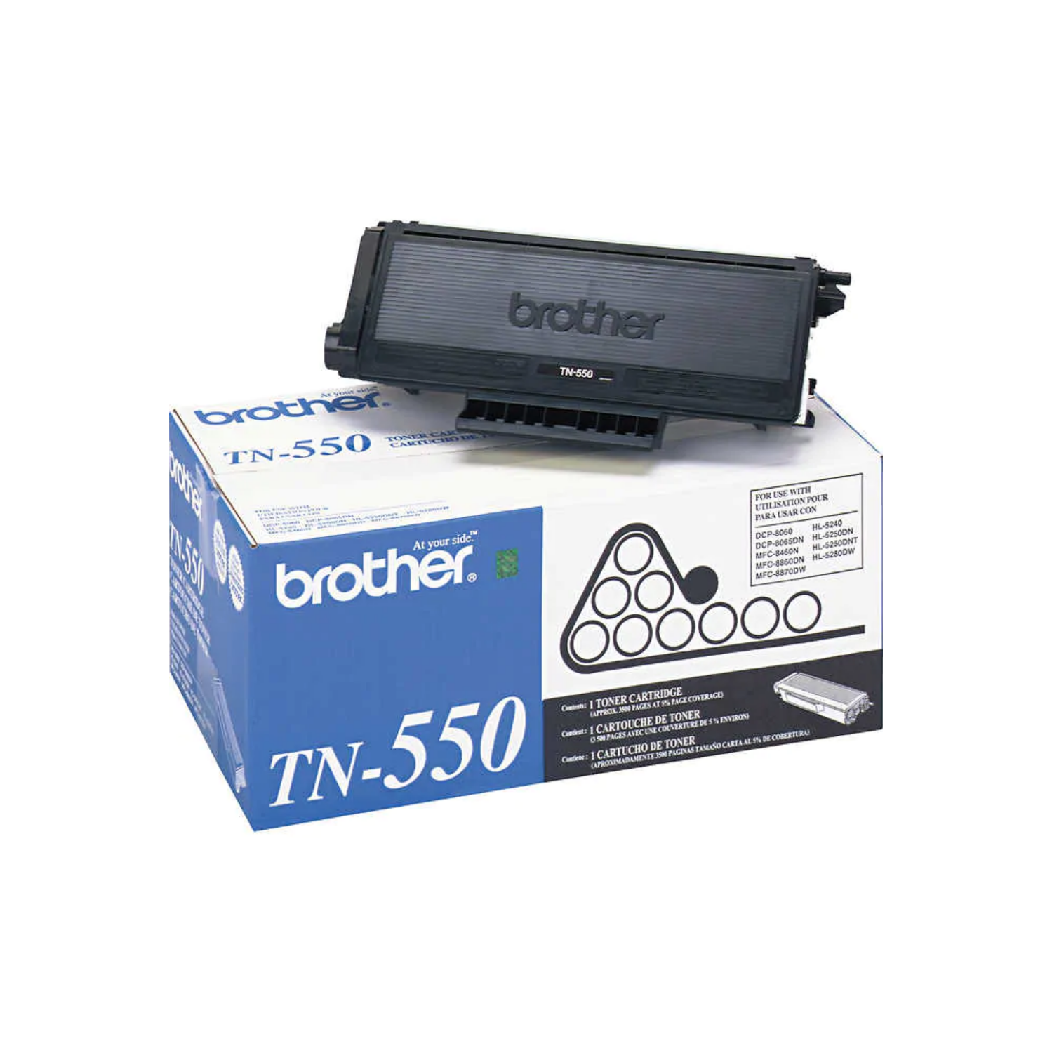 Cartouche d’encre en poudre noire originale TN550 de Brother pour HL-5240, 5250, 5280; MFC-8460N 8860DN; DCP-8060