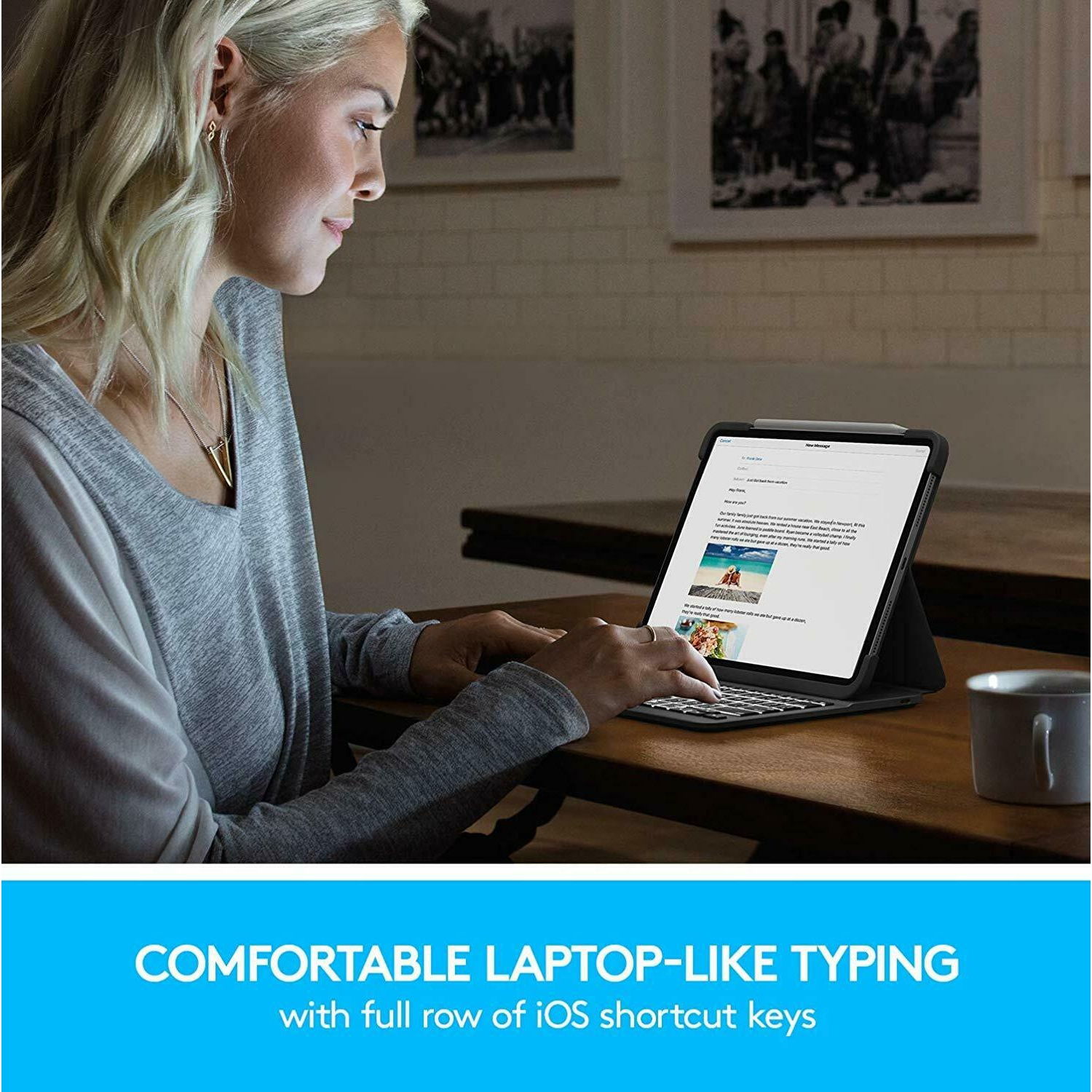 Refurbished - Logitech Slim Folio Pro Case Backlit Bluetooth Keyboard iPad Pro 11" (1st Generation) 920-009154