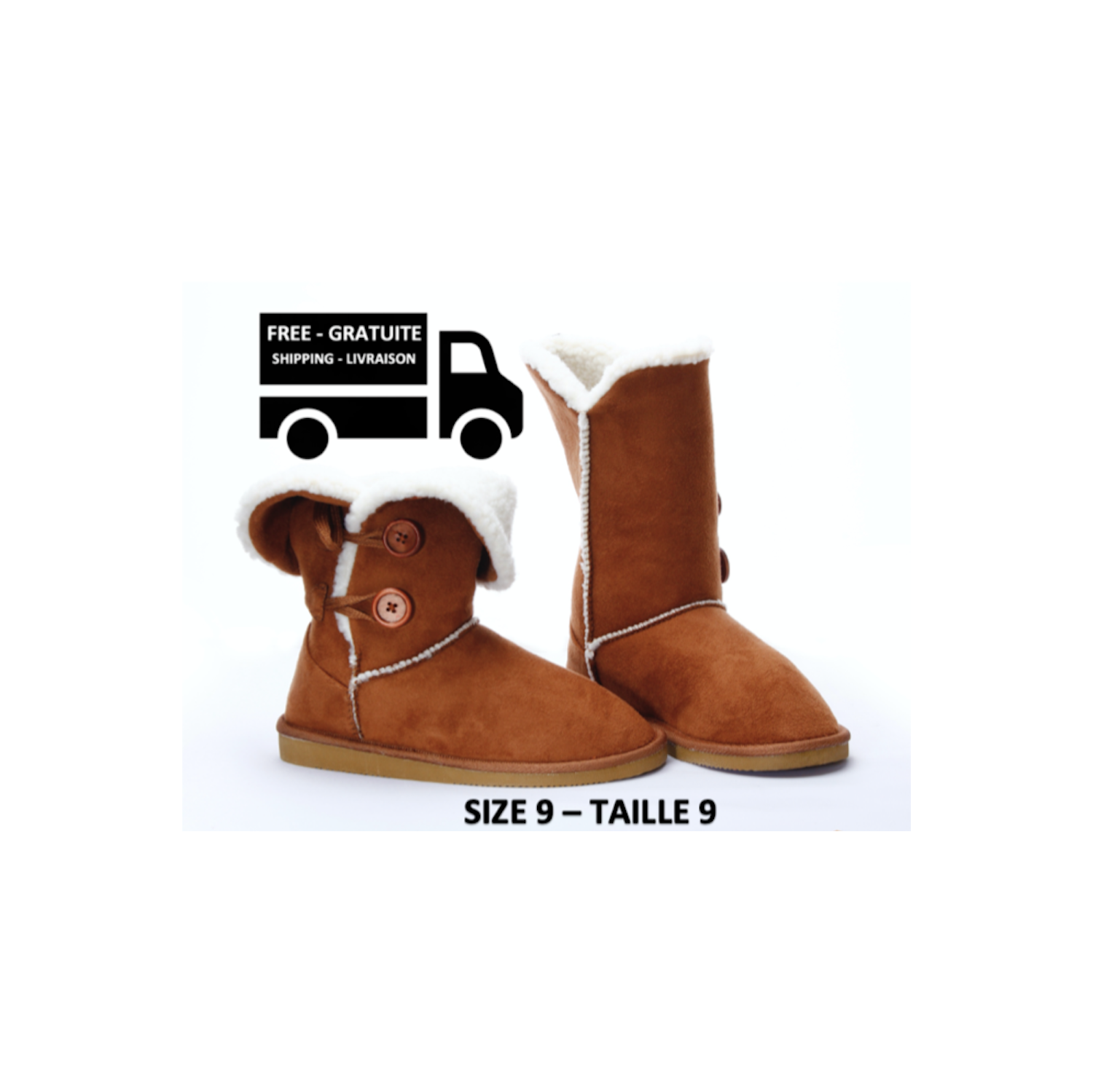 Stimula Lifestyle Comfy Winter Fall Spring Boots for Women, Warm & Cozy Size 9 – Camel Suede