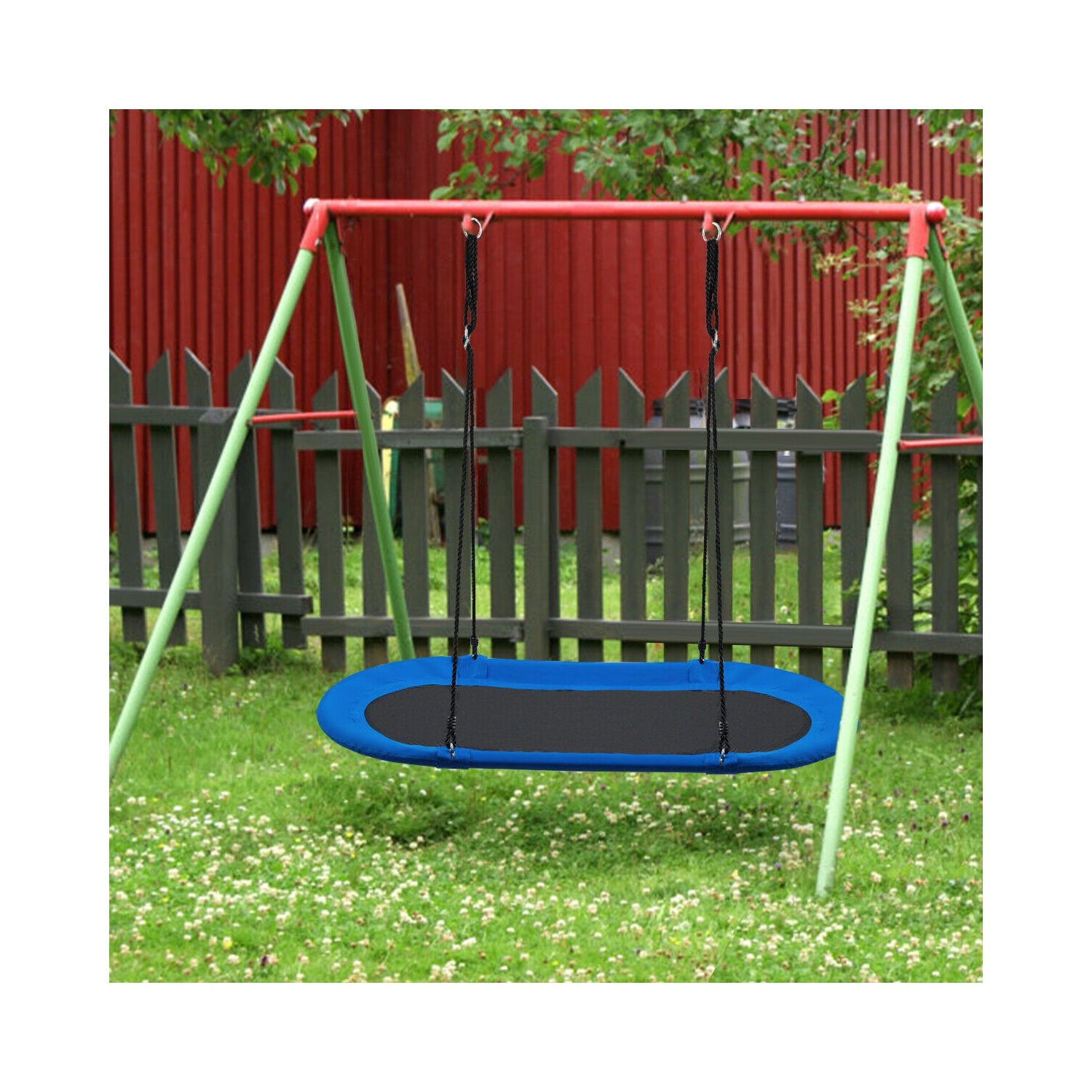 Gymax 60'' Saucer Tree Swing Surf Outdoor Adjustable Kids Giant Oval Platform Swing Set