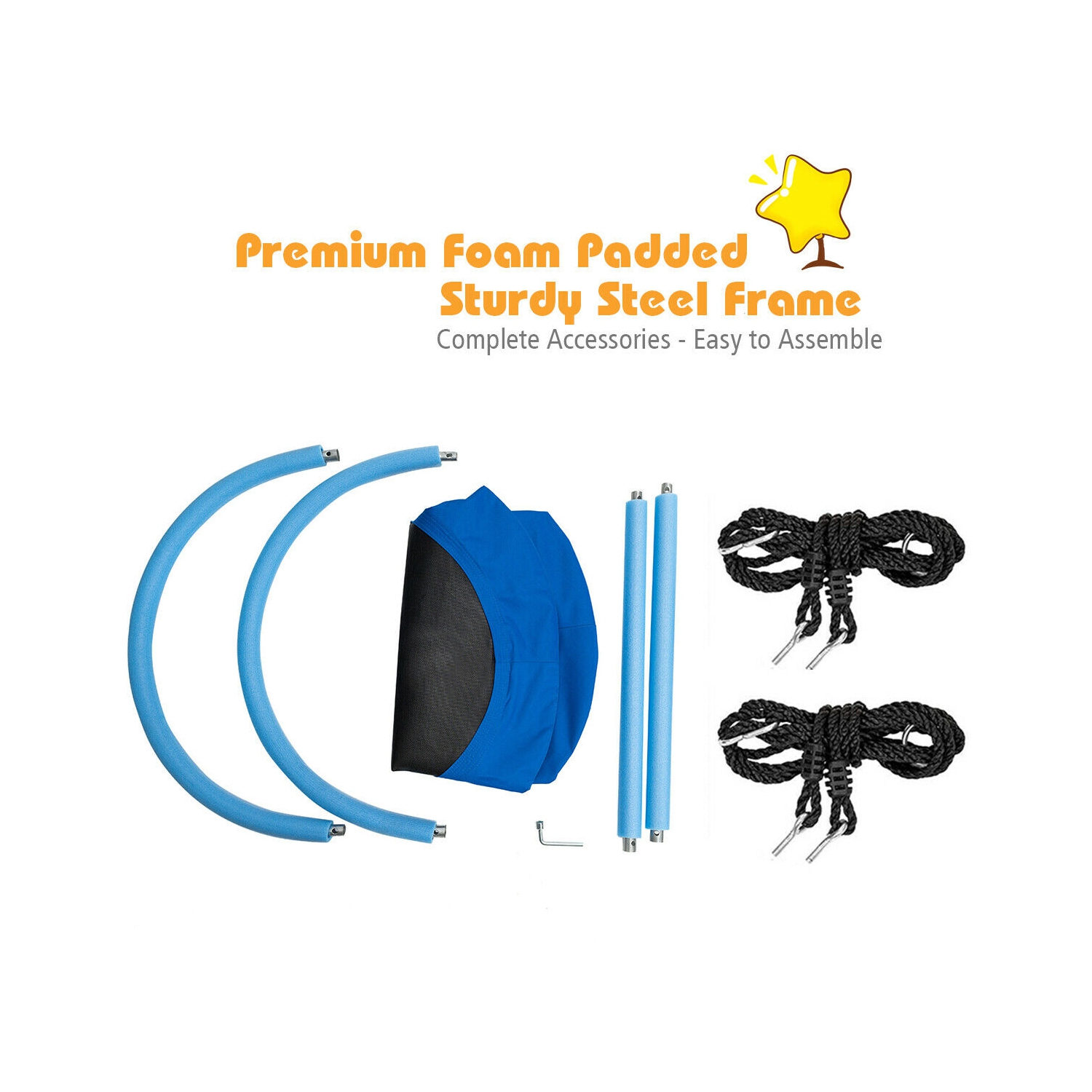 Gymax 60'' Saucer Tree Swing Surf Outdoor Adjustable Kids Giant Oval Platform Swing Set