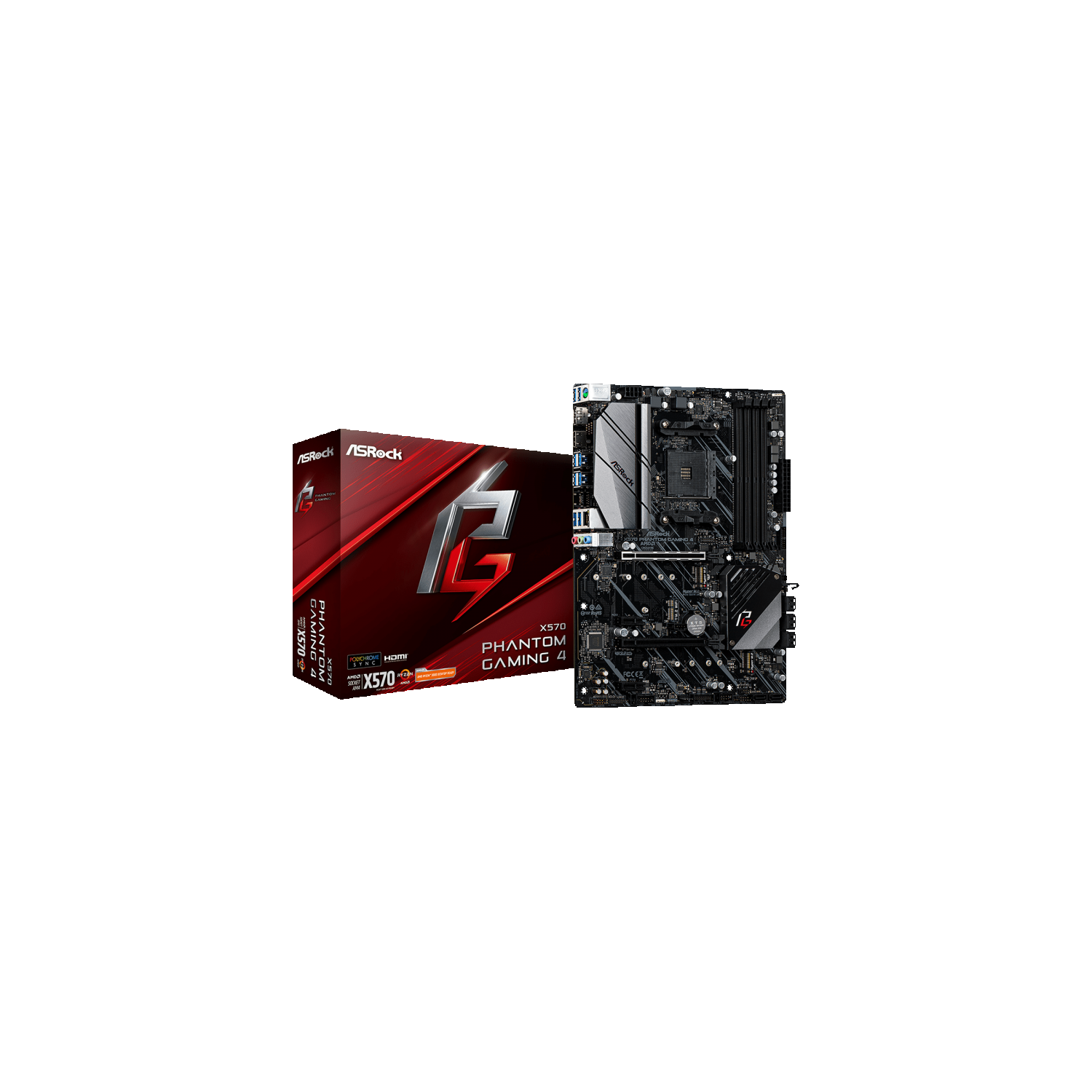ASRock X570 PHANTOM GAMING 4 Desktop Motherboard - AMD Chipset - Socket AM4