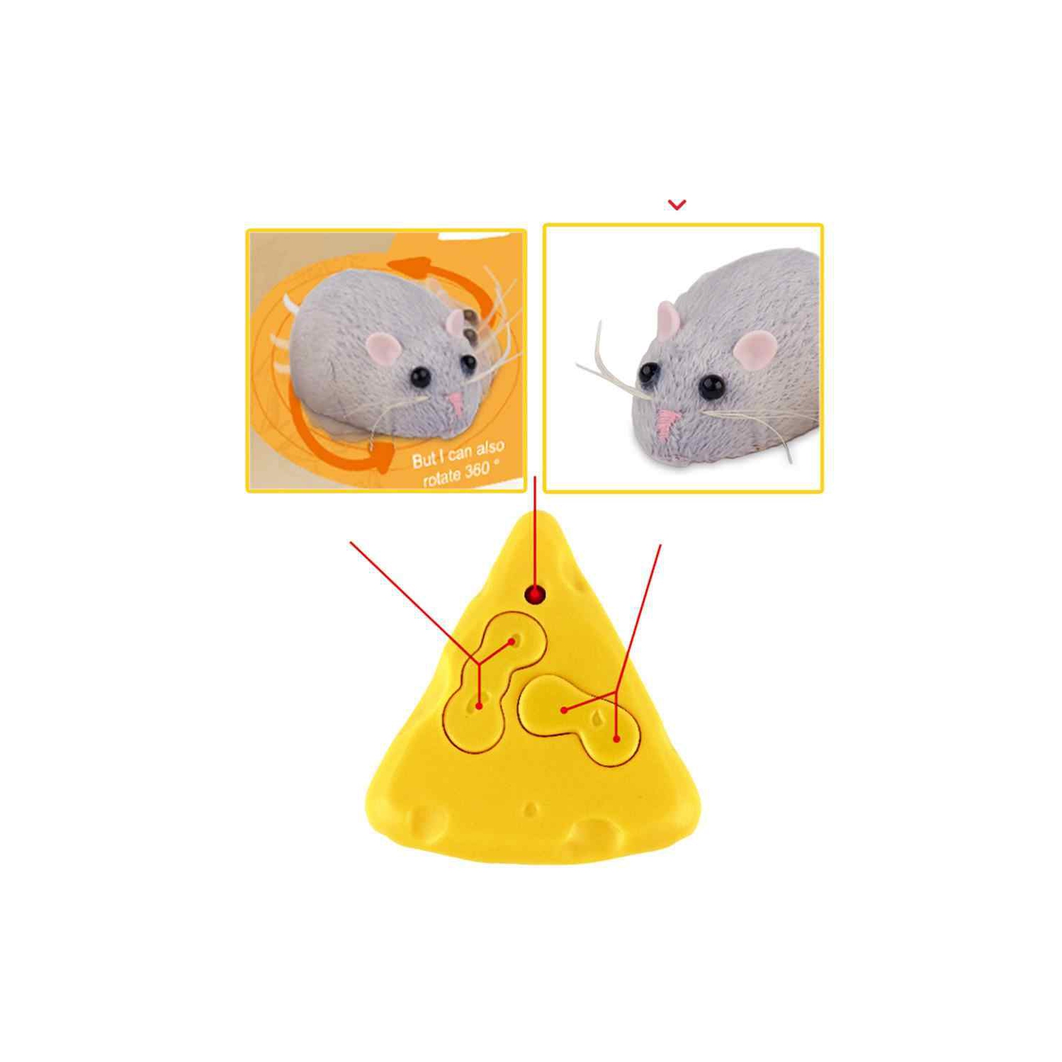 Tradeopia Wireless Remote Control Gray Mouse Fluffy Electronic Mouse Toy to play with Cats