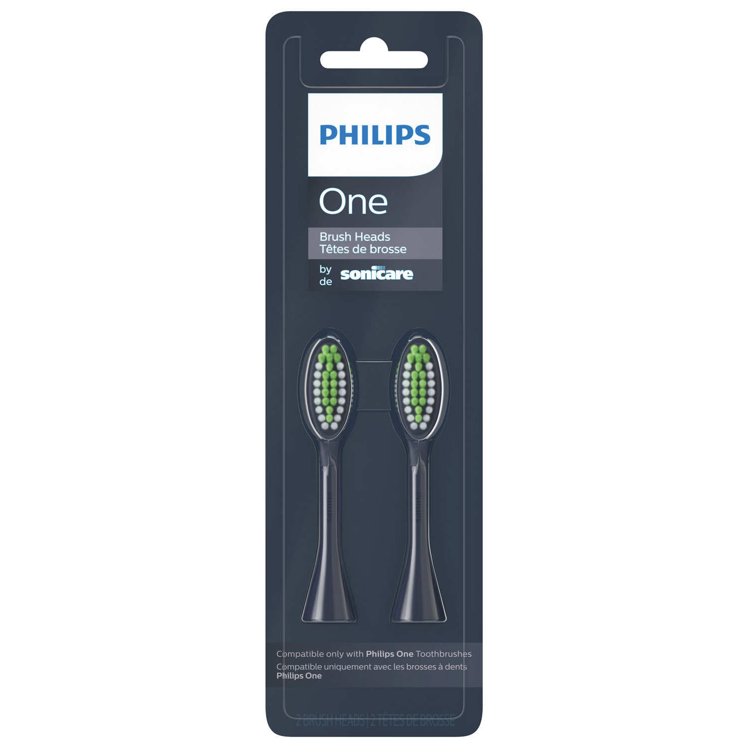 Tête de brosse à dents de rechange Philips One de Sonicare - Paq. 2 - Bleu minuit