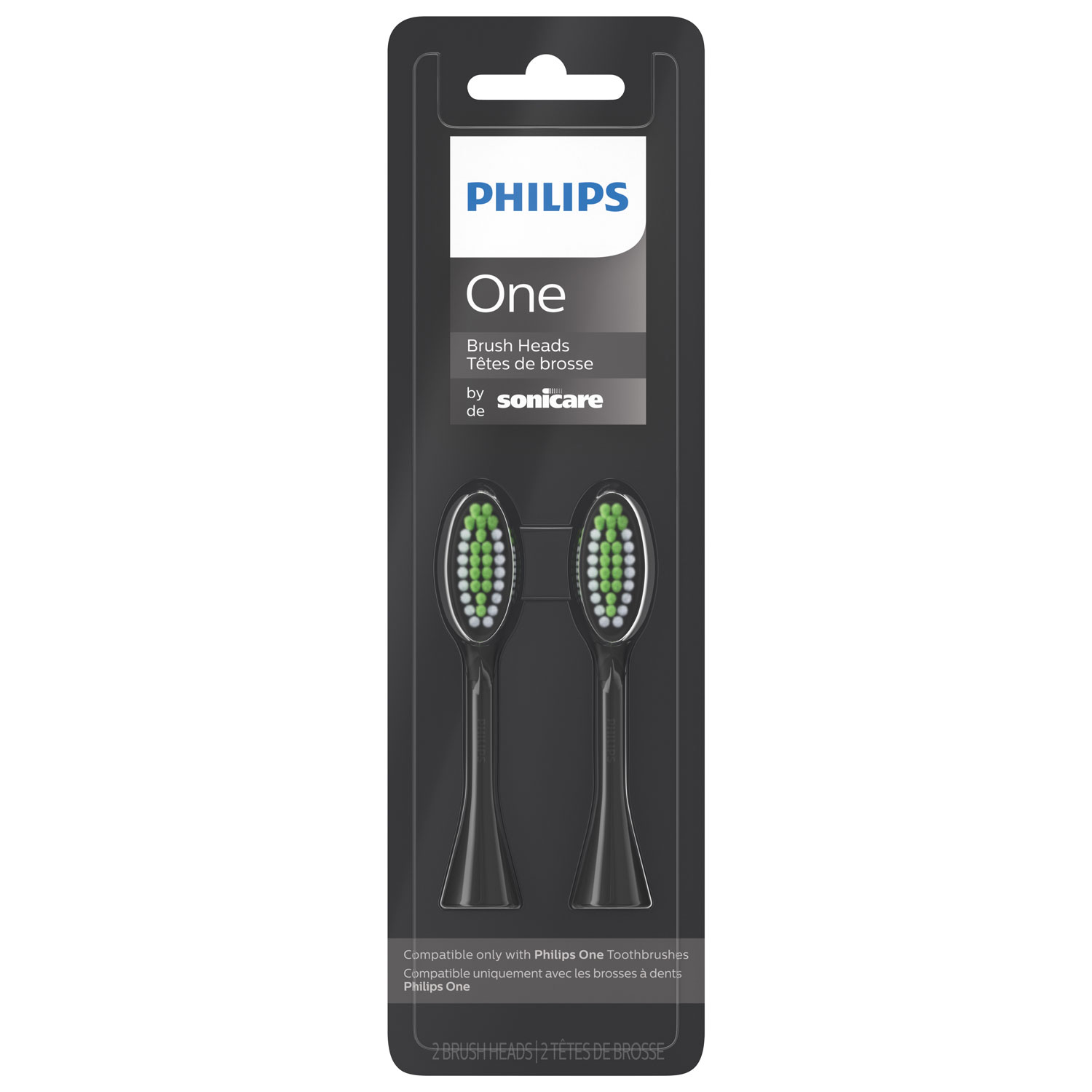 Philips One by Sonicare Replacement Brush Head - 2 Pack - Black
