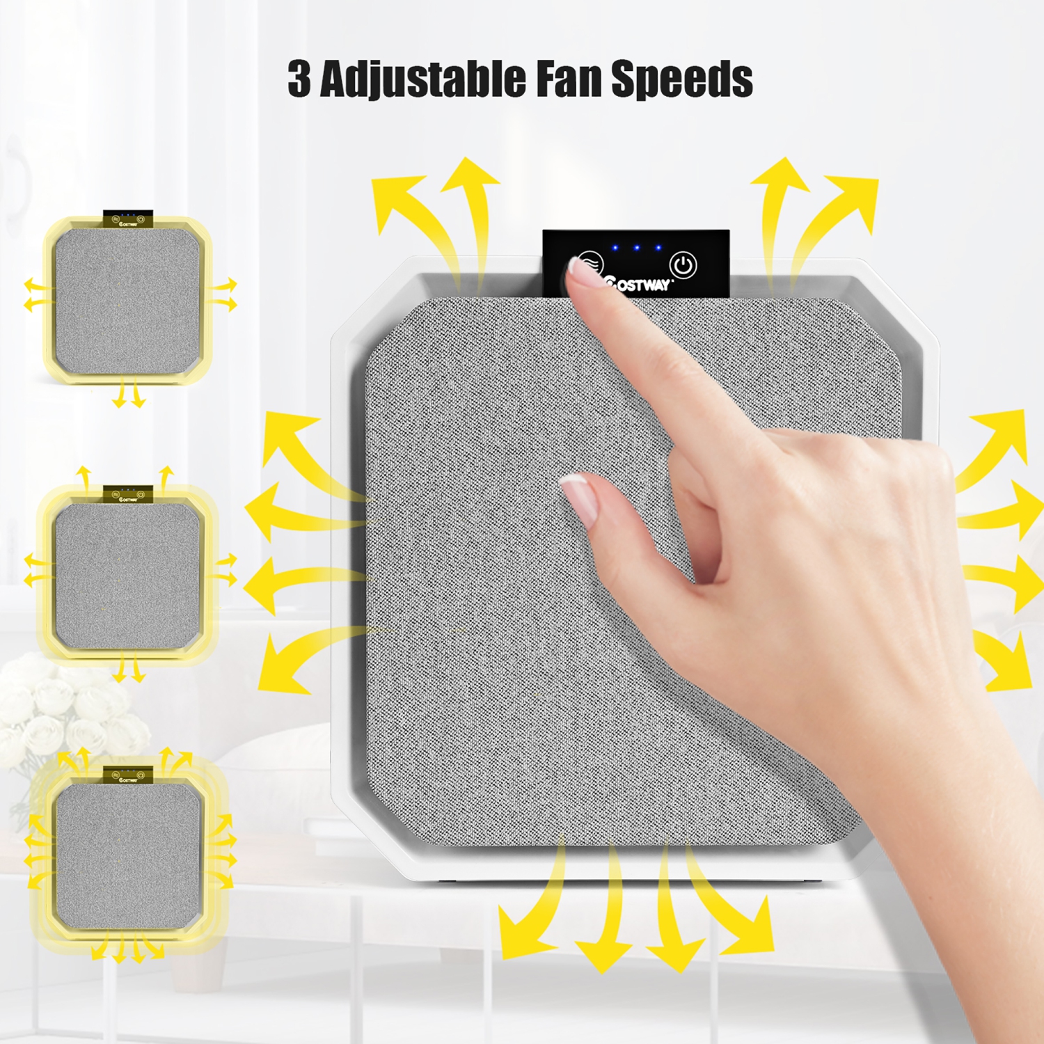 Costway Desktop HEPA Air Purifier Home Air Cleaner W/ 2-in-1 Composite HEPA Filter