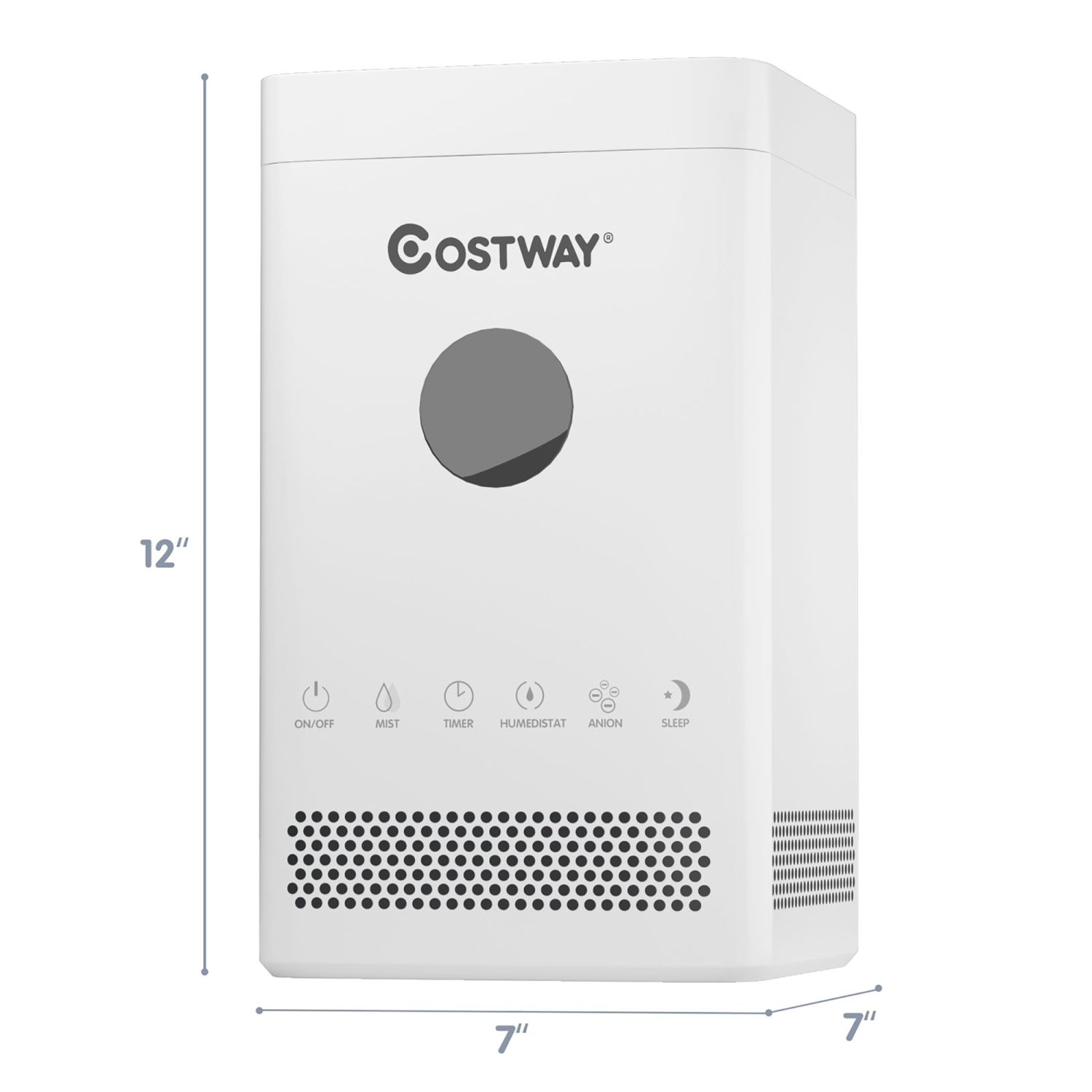Costway 3.5L Quiet Top Fill Air Humidifier w/ 3-Level Mist Timer Sleep Mode for Bedroom