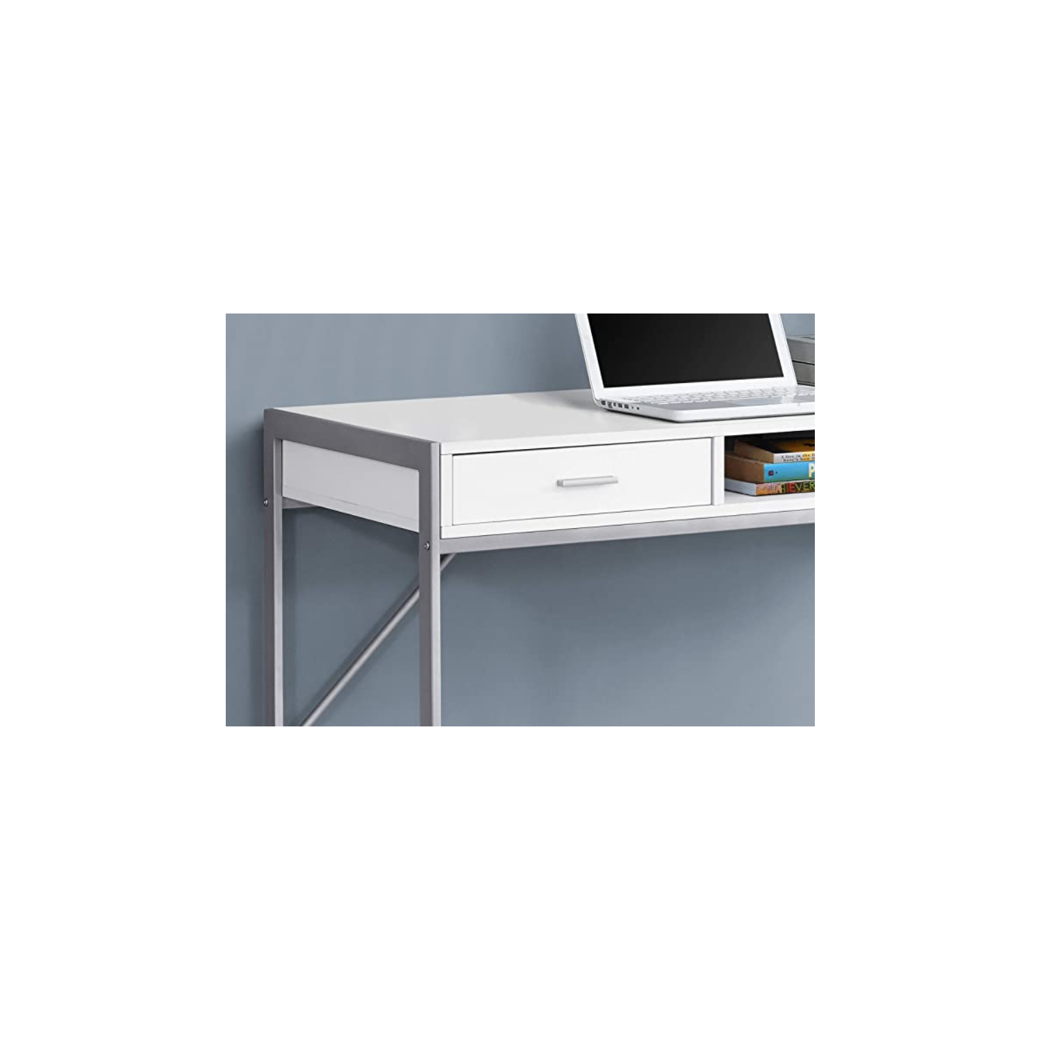 Specialties Computer DESK-48 L/White/Silver Metal