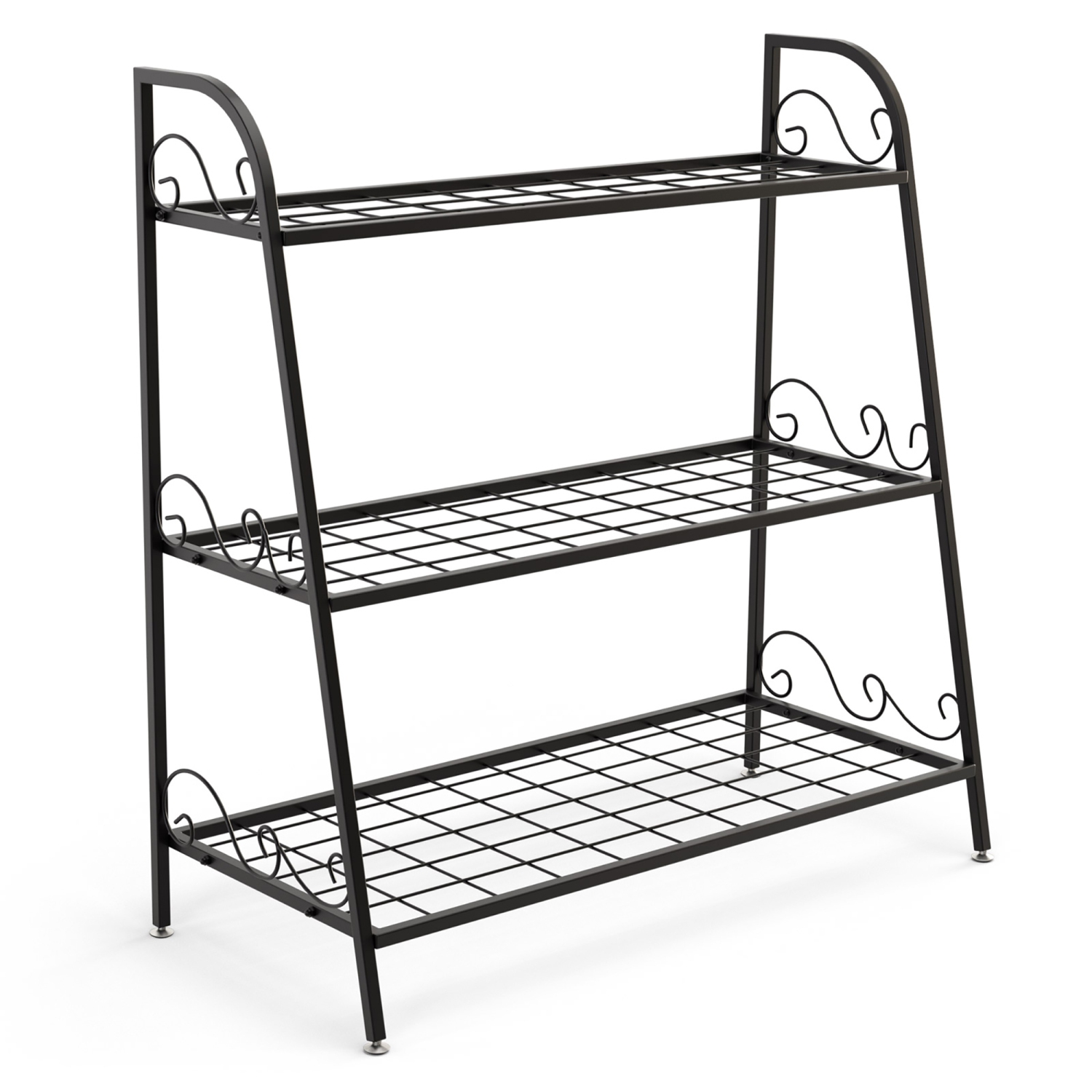 Costway 3-tier Metal Plant Stand Shelf Flower Pot Holder Display Rack Shoe Organizer